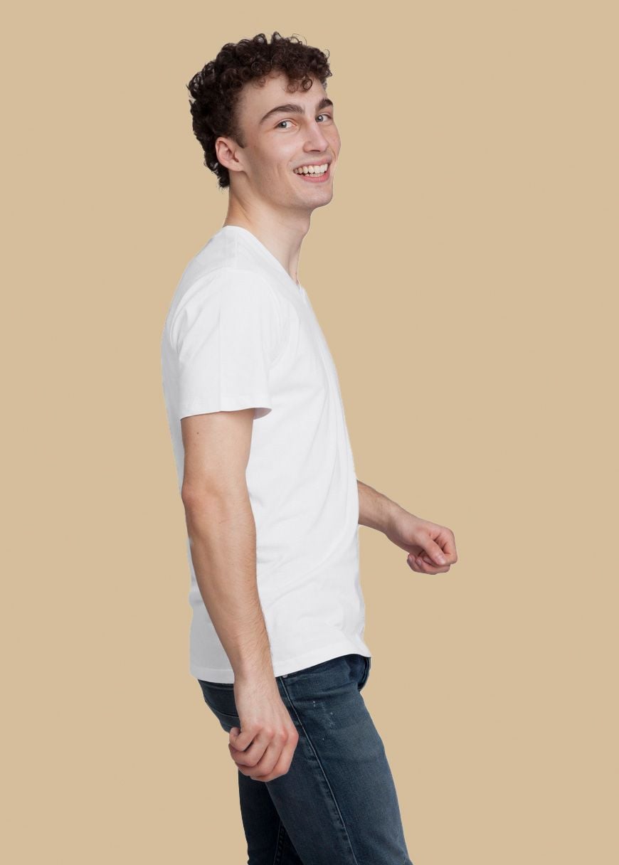 GXB-STTM562-WHITE-03.jpg V-Neck T-Shirt Man White