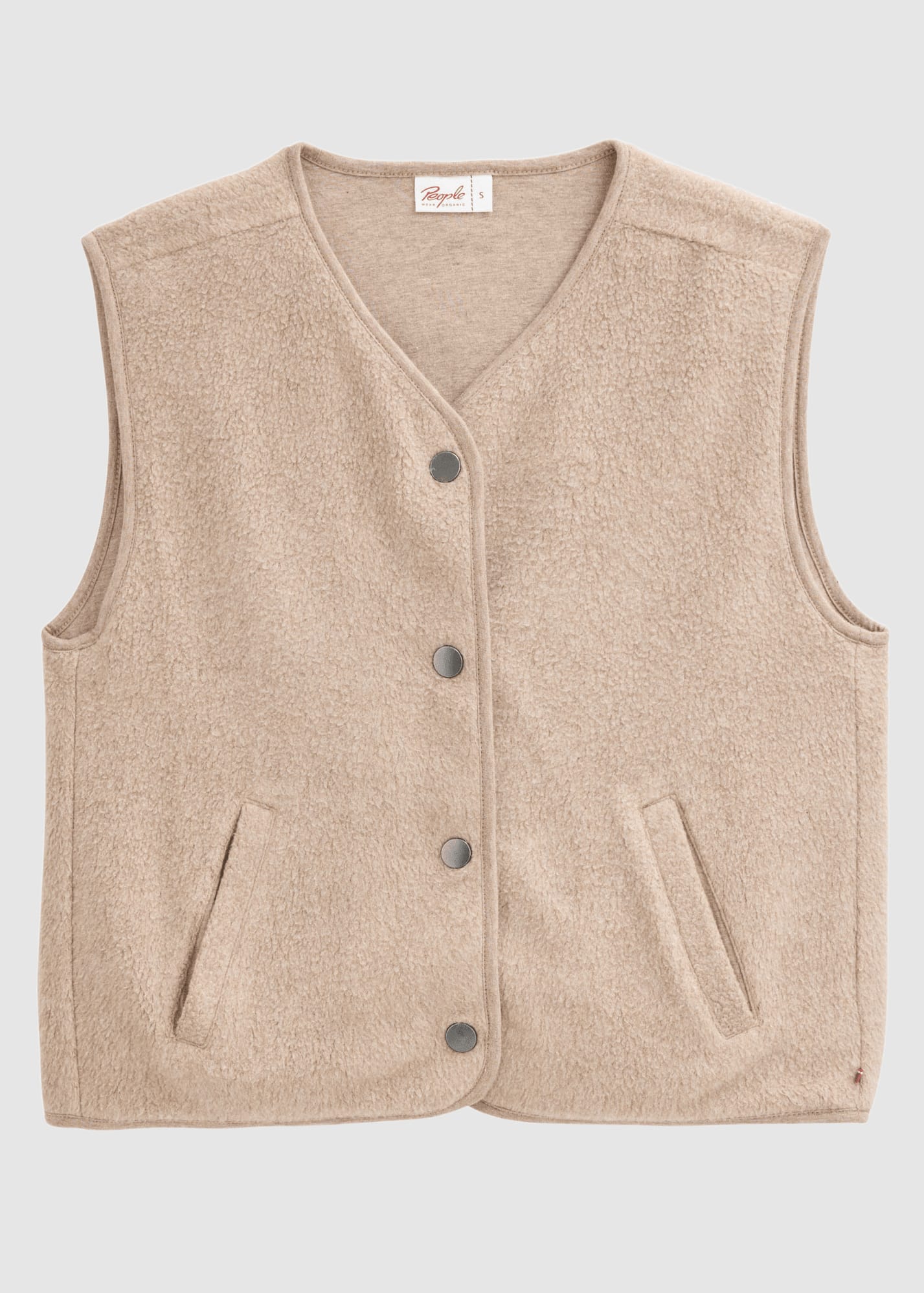 Fleece-Weste Dunkelsand Mélange