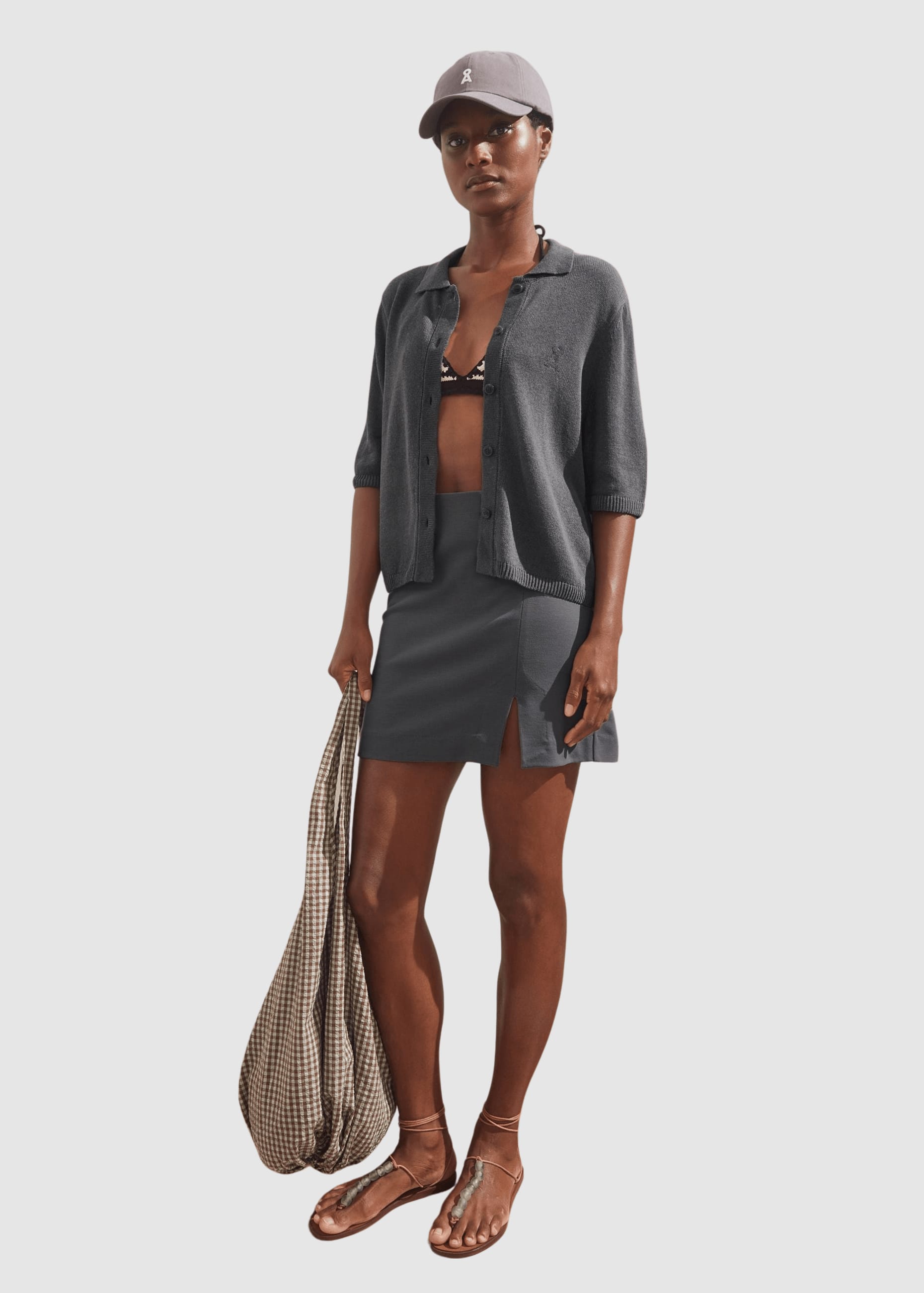 Vanjaraa Mini Skirt Space Steel