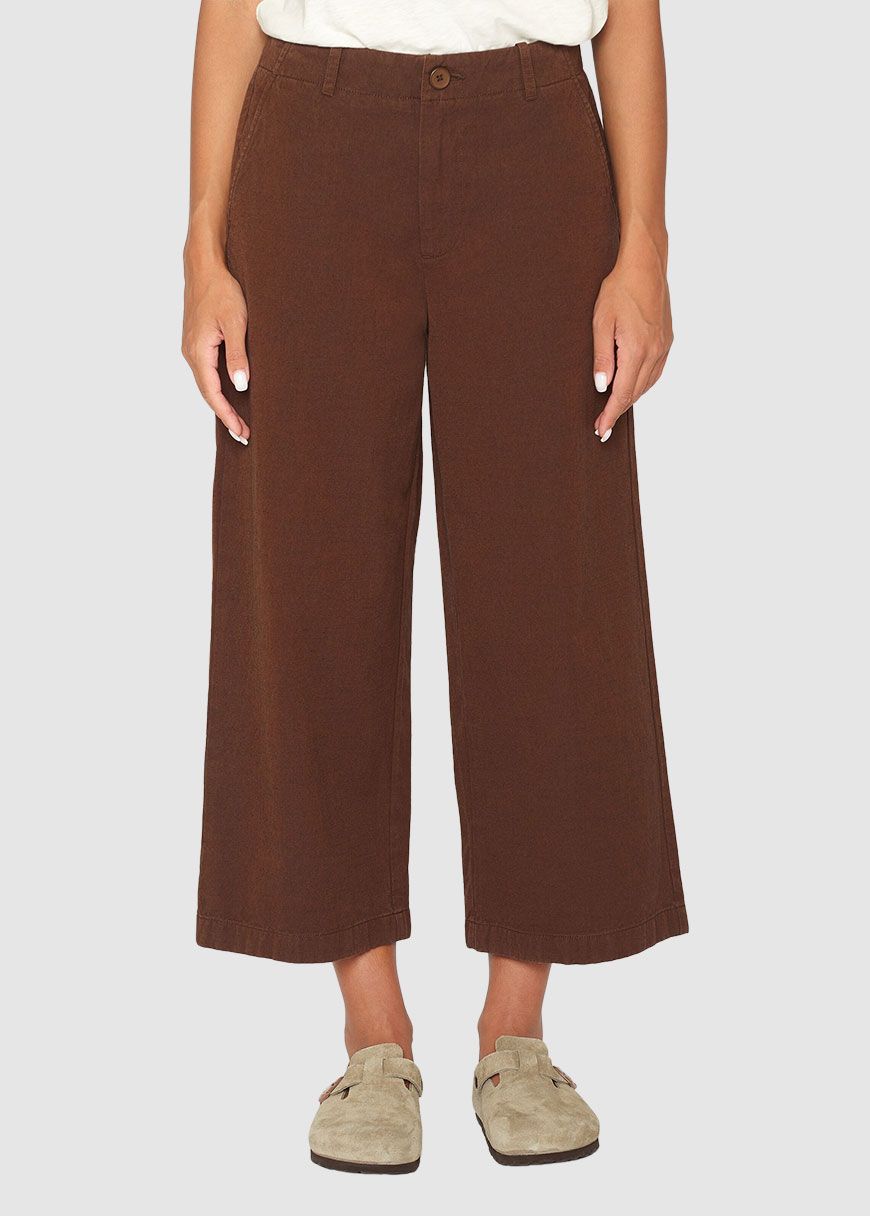 Posey Mid-Rise Wide Slub Yarn Cropped Pants Posey Mid-Rise Wide Slub Yarn Cropped Pants