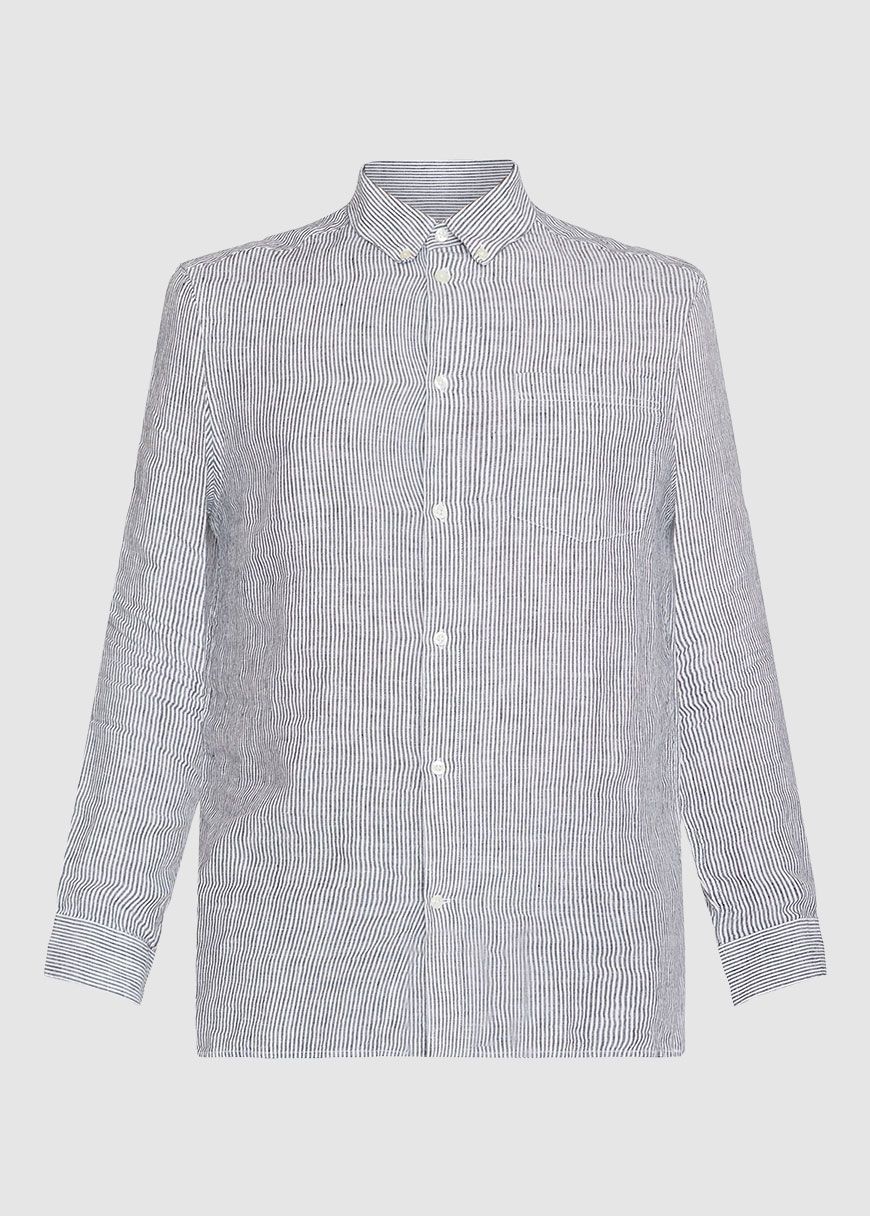 Regular Striped Linen Shirt Regular Striped Linen Shirt