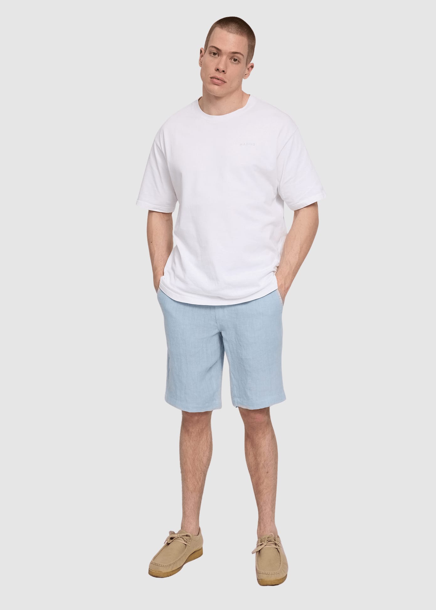 Regular Linen Shorts Pastel Blue