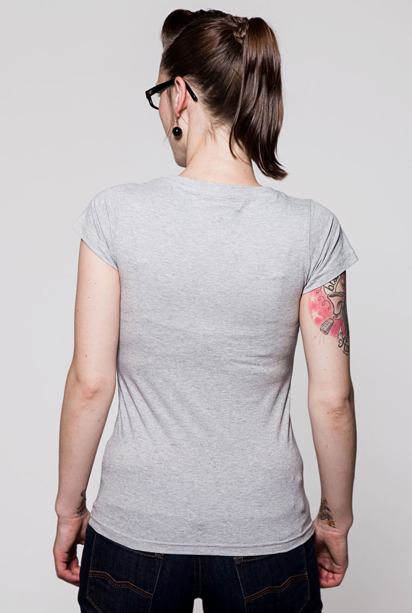 T-Shirt Rundausschnitt Grau Meliert