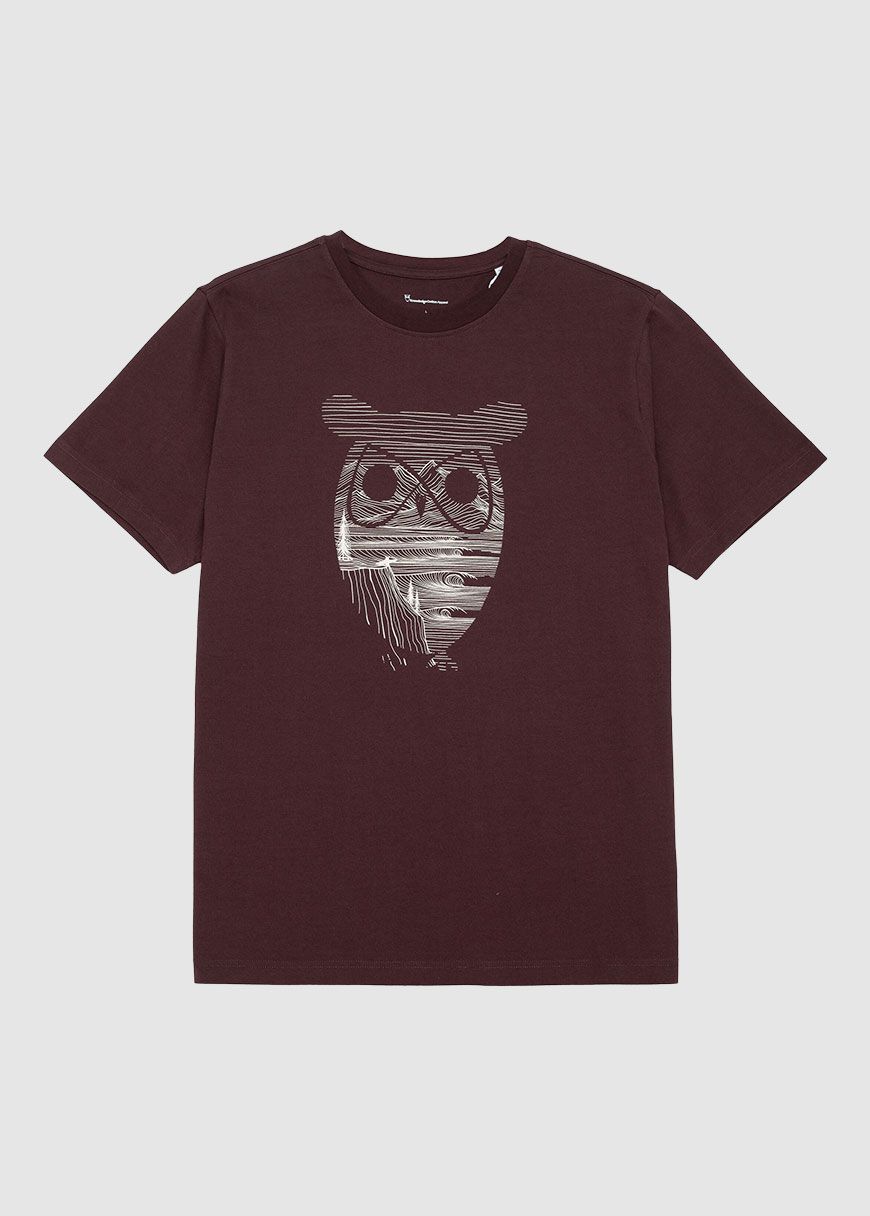 Regular Fit With Big Owl Front Print T-Shirt