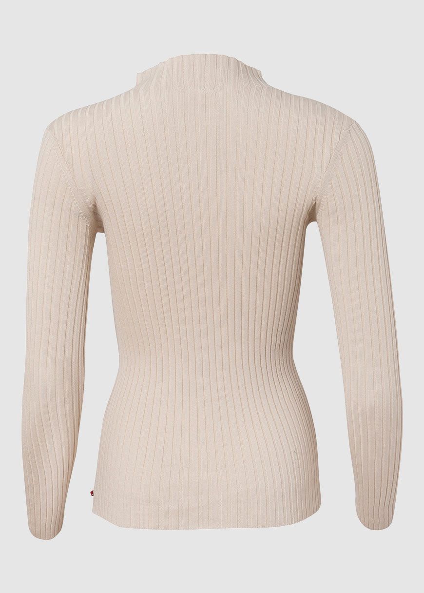 Rippstrick Pullover Stehkragen