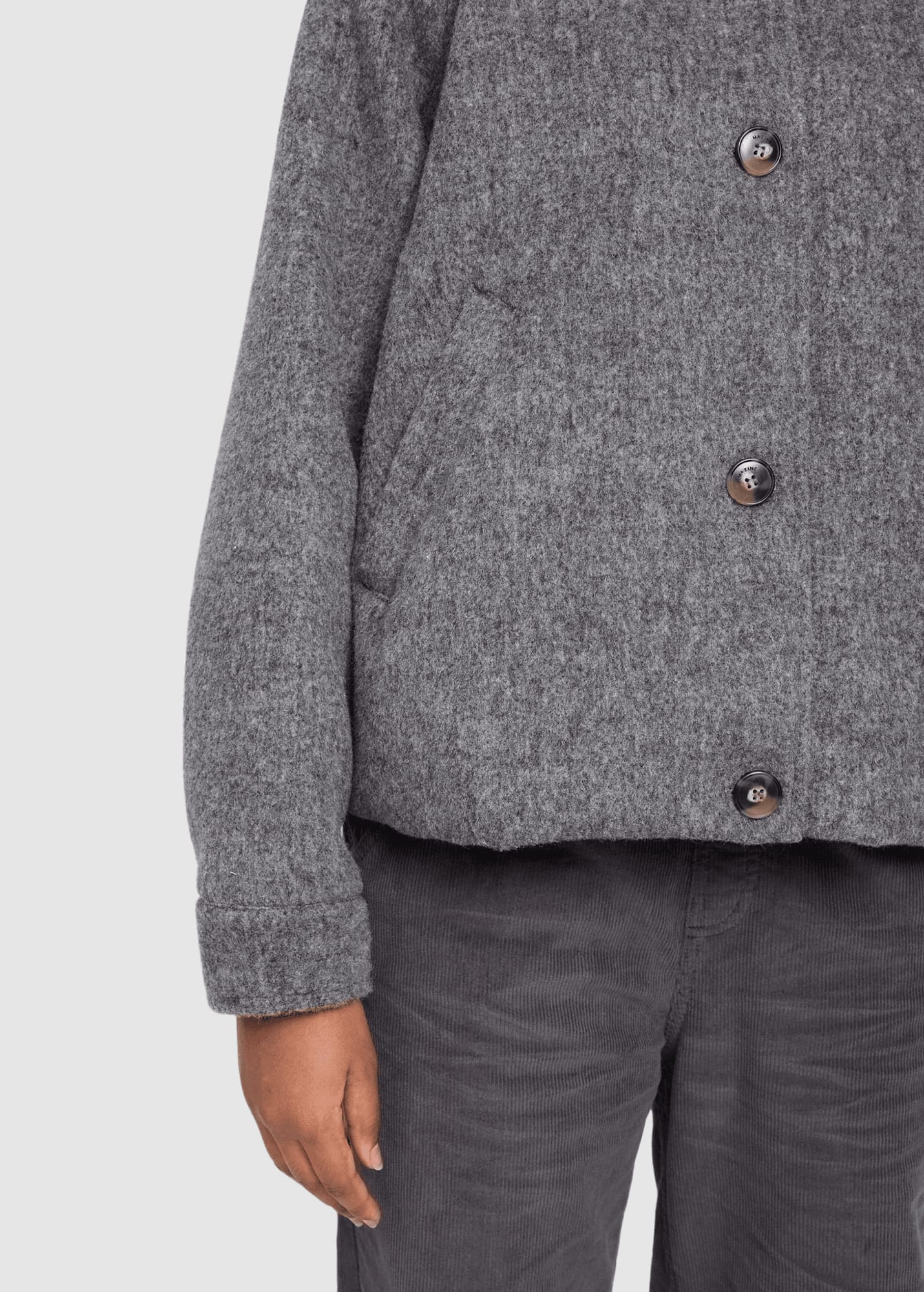 Vegan Wool Bomber Anthracite Melange