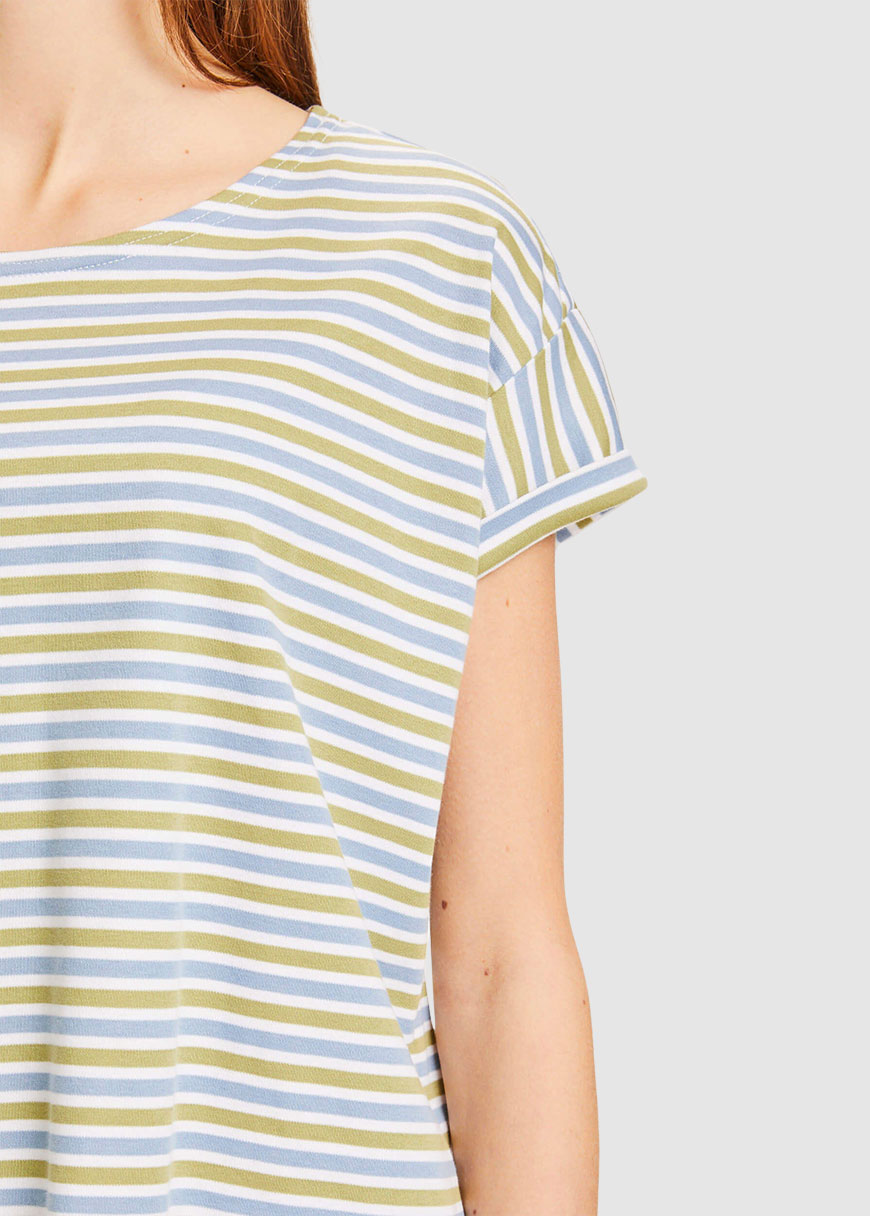 Violet Mercerized Striped Loose Tee Violet Mercerized Striped Loose Tee