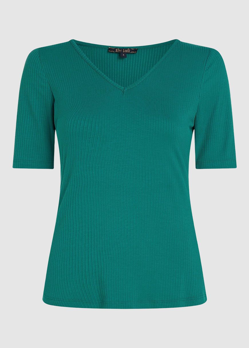 Carice V Top Uni Rib Carice V Top Uni Rib
