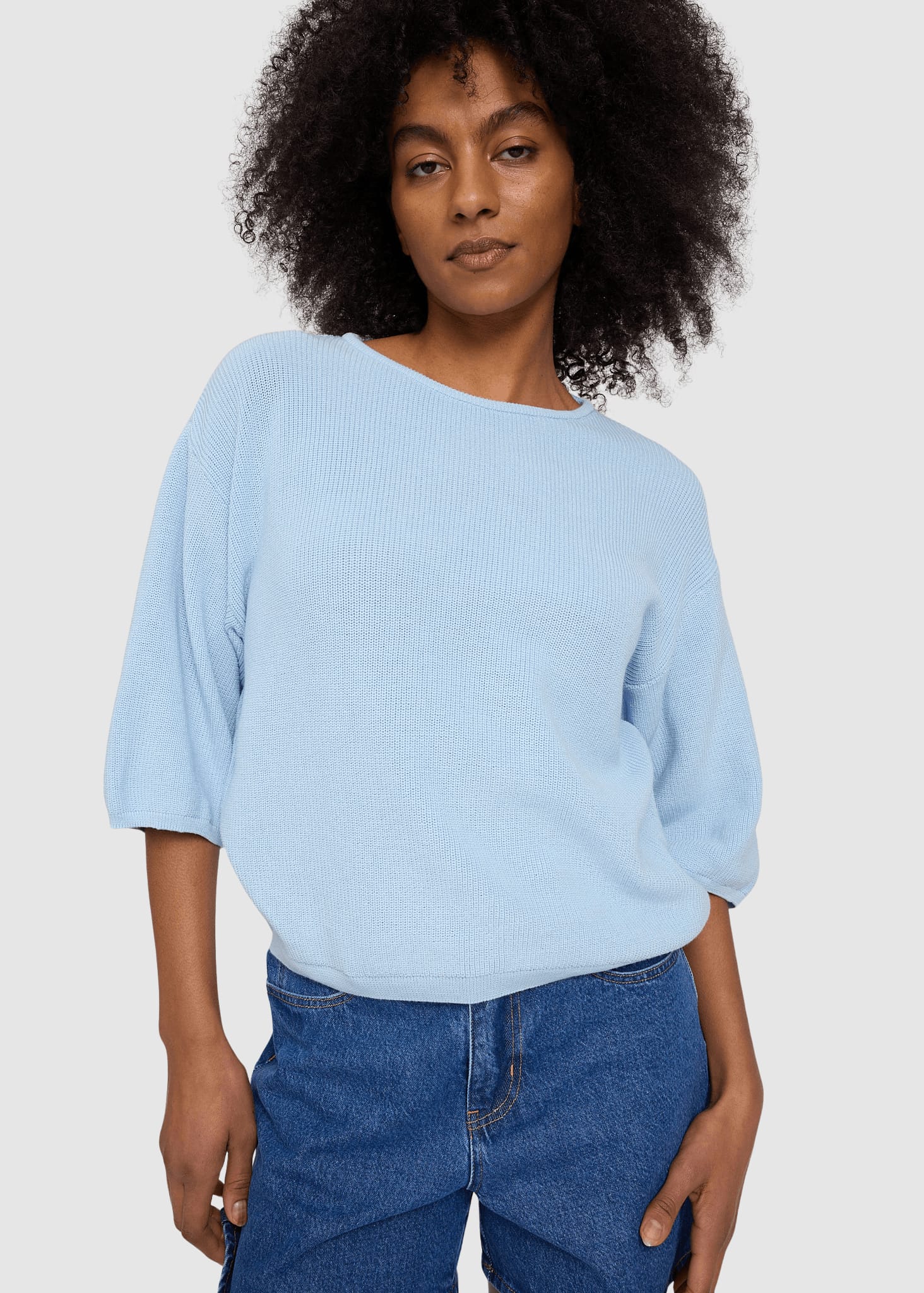 Half Sleeve Knit Jumper Dream Blue