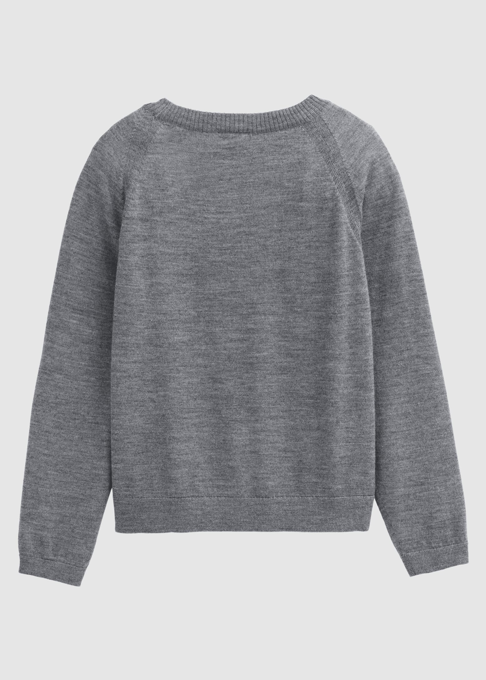Merino Strick-Pullover Silbergrau Melange