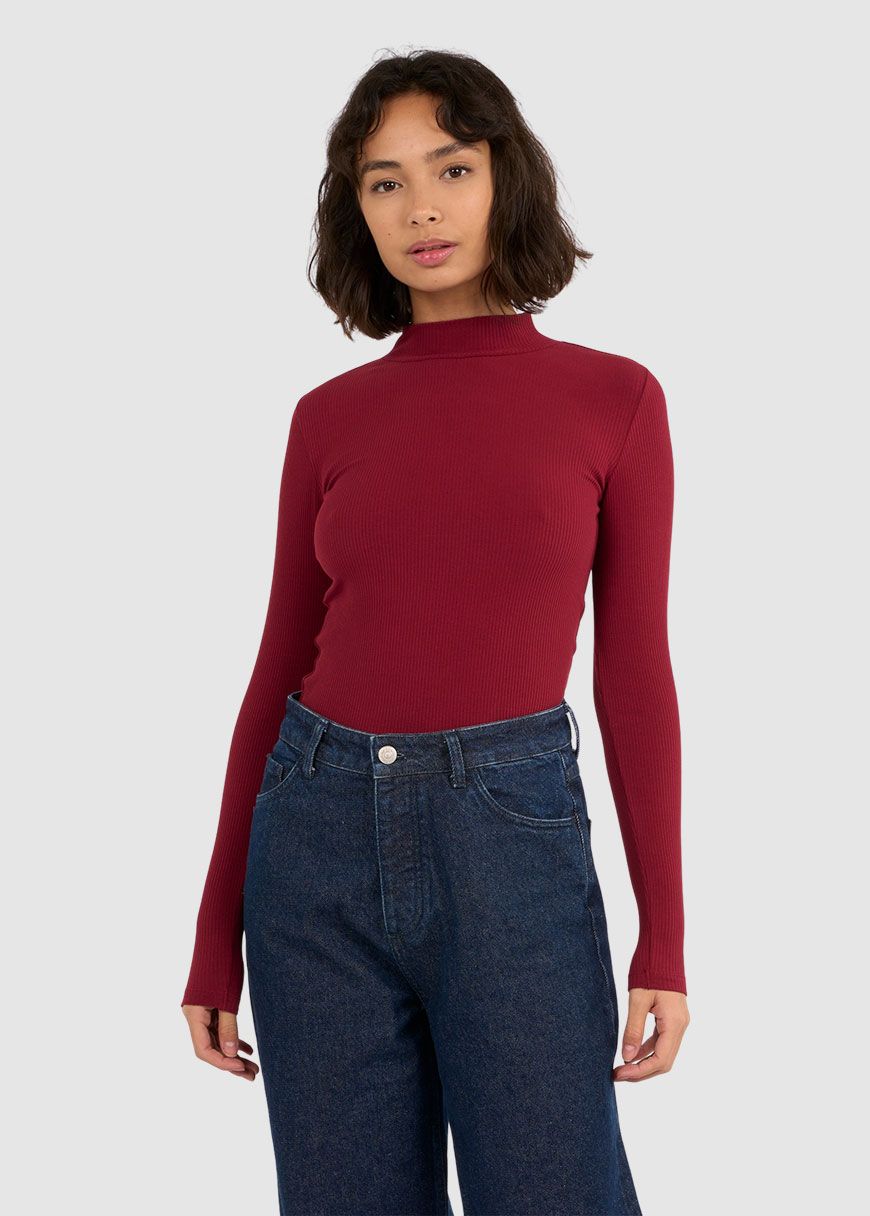 Rib High Neck LS Rib High Neck LS