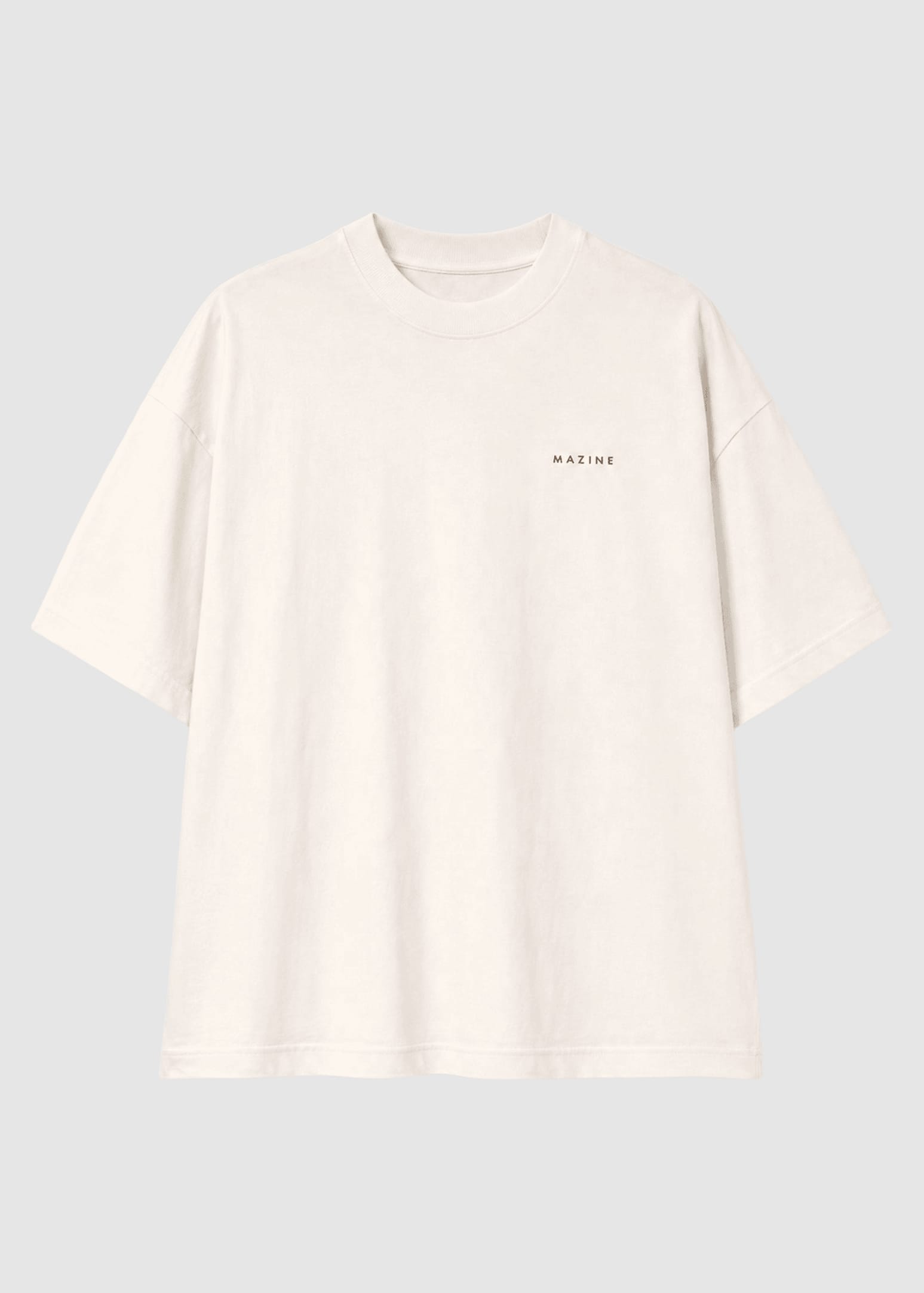 Back Print Theme T-Shirt Offwhite Coffee