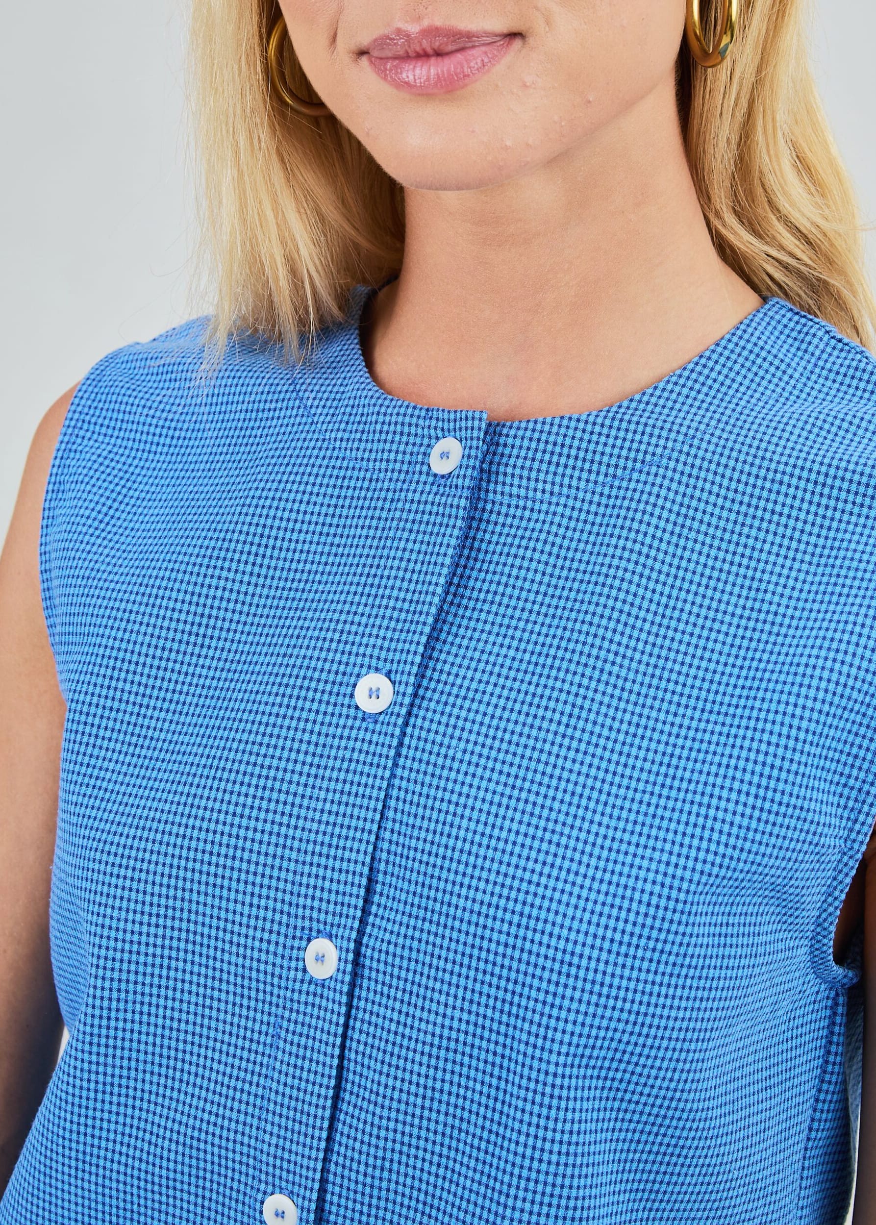 Checks Button Up Blouse Checks Button Up Blouse