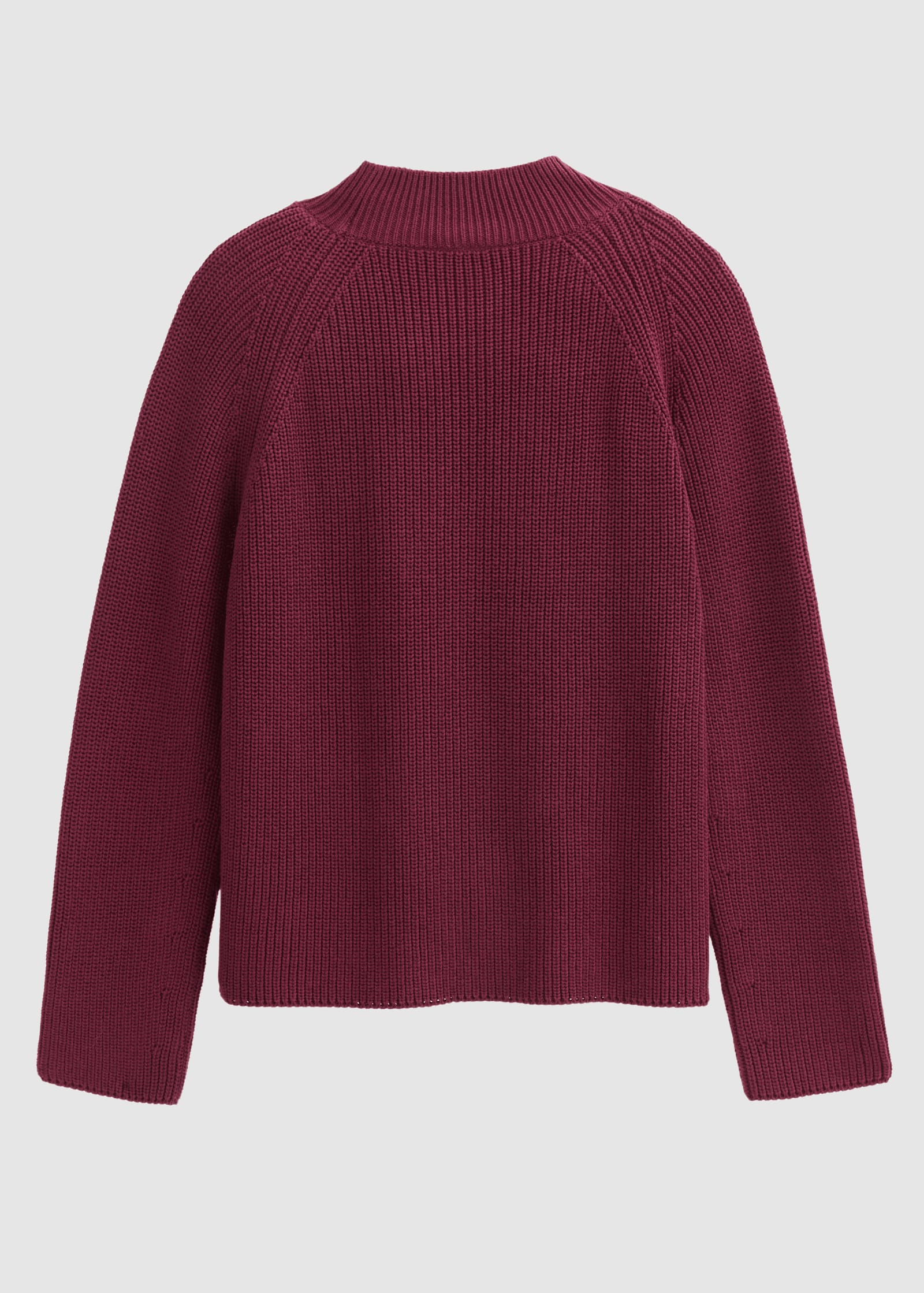 Rippstrick Raglan-Pullover Bordeaux