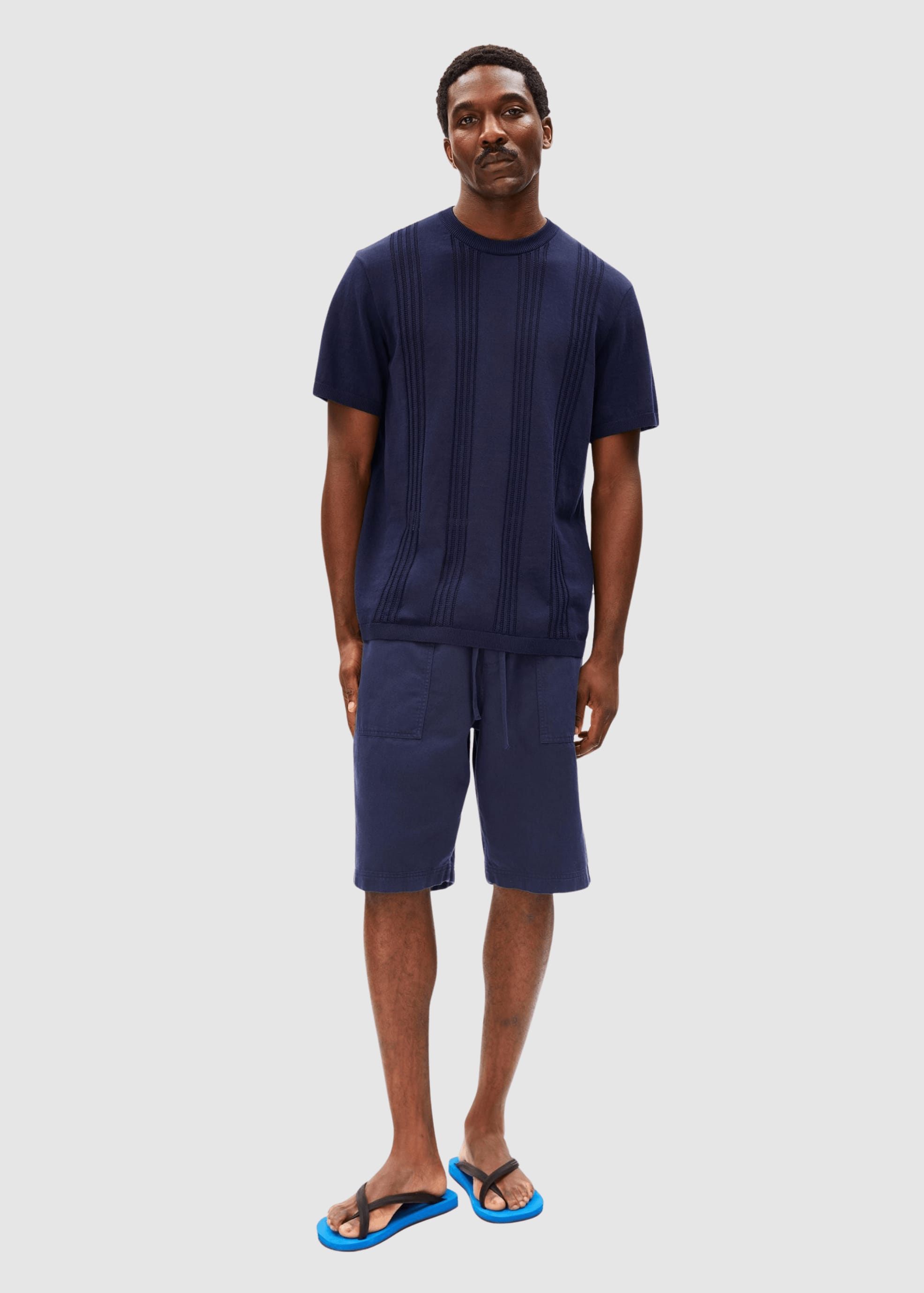 Cotton Knit T-Shirt Tinted Navy Cotton Knit T-Shirt Tinted Navy
