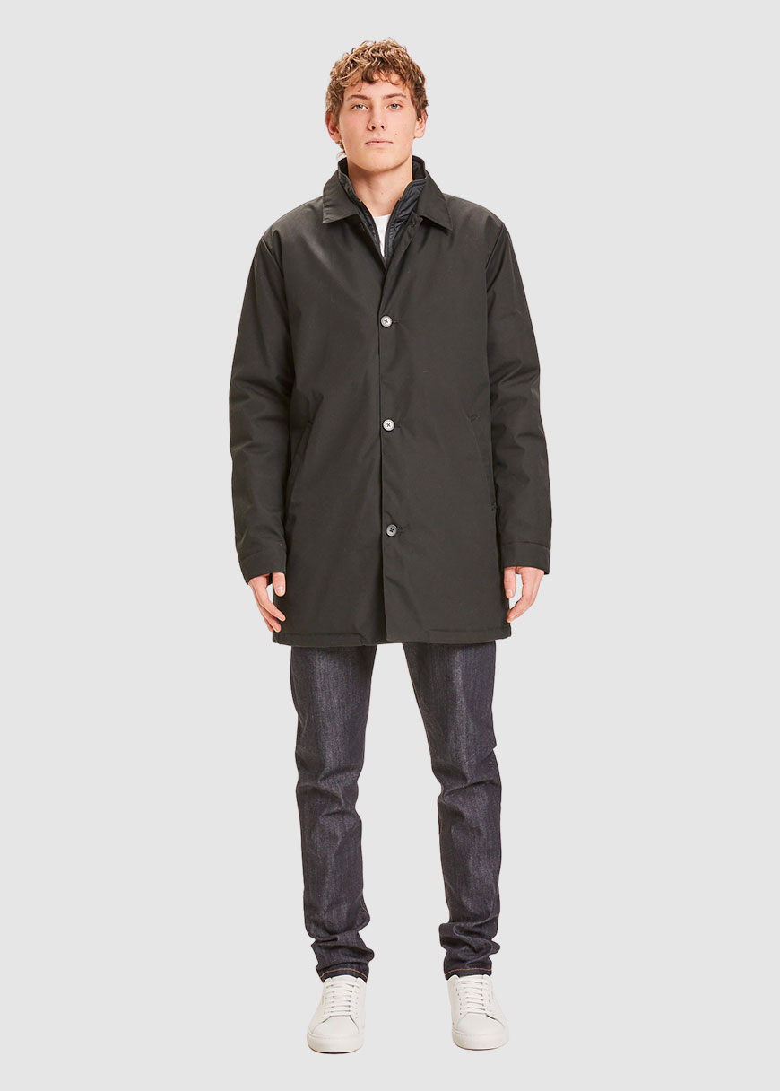 Knowledge Cotton Apparel Arctic Canvas Jacket With Buttons bei