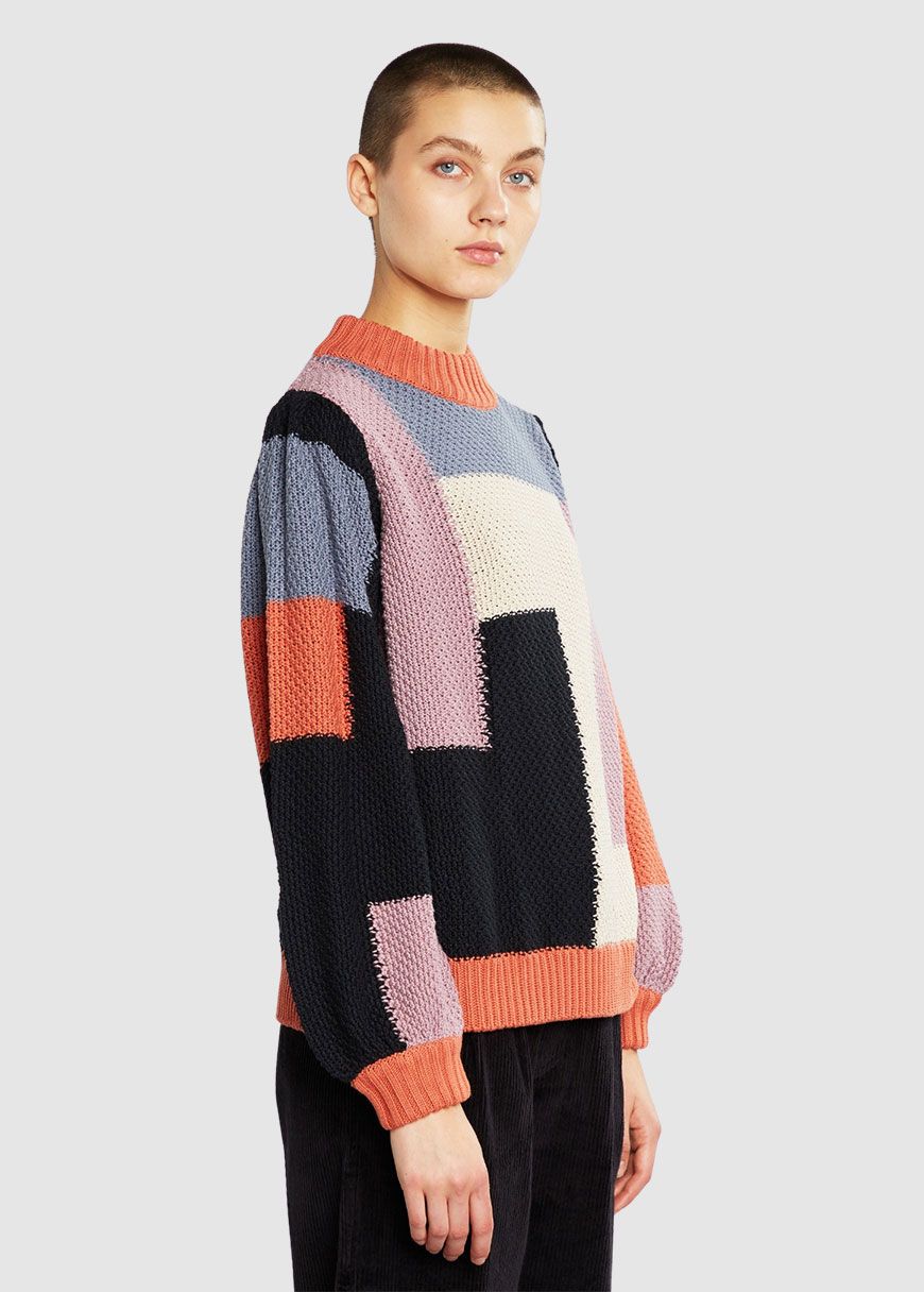 Sweater Knitted Rutbo Blocks Sweater Knitted Rutbo Blocks