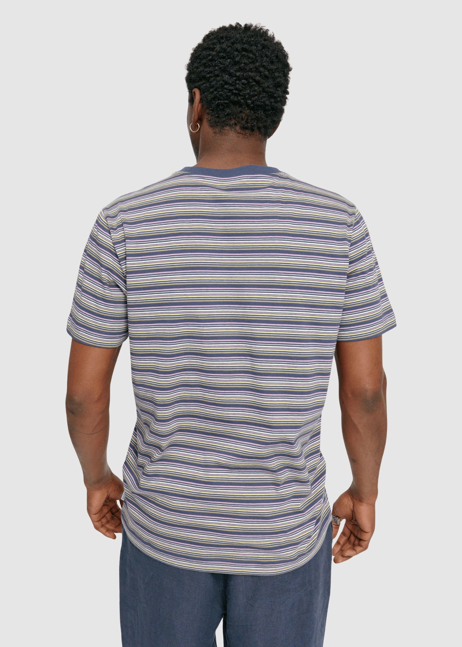 Retro Striped T-Shirt Blue Night Multicolor