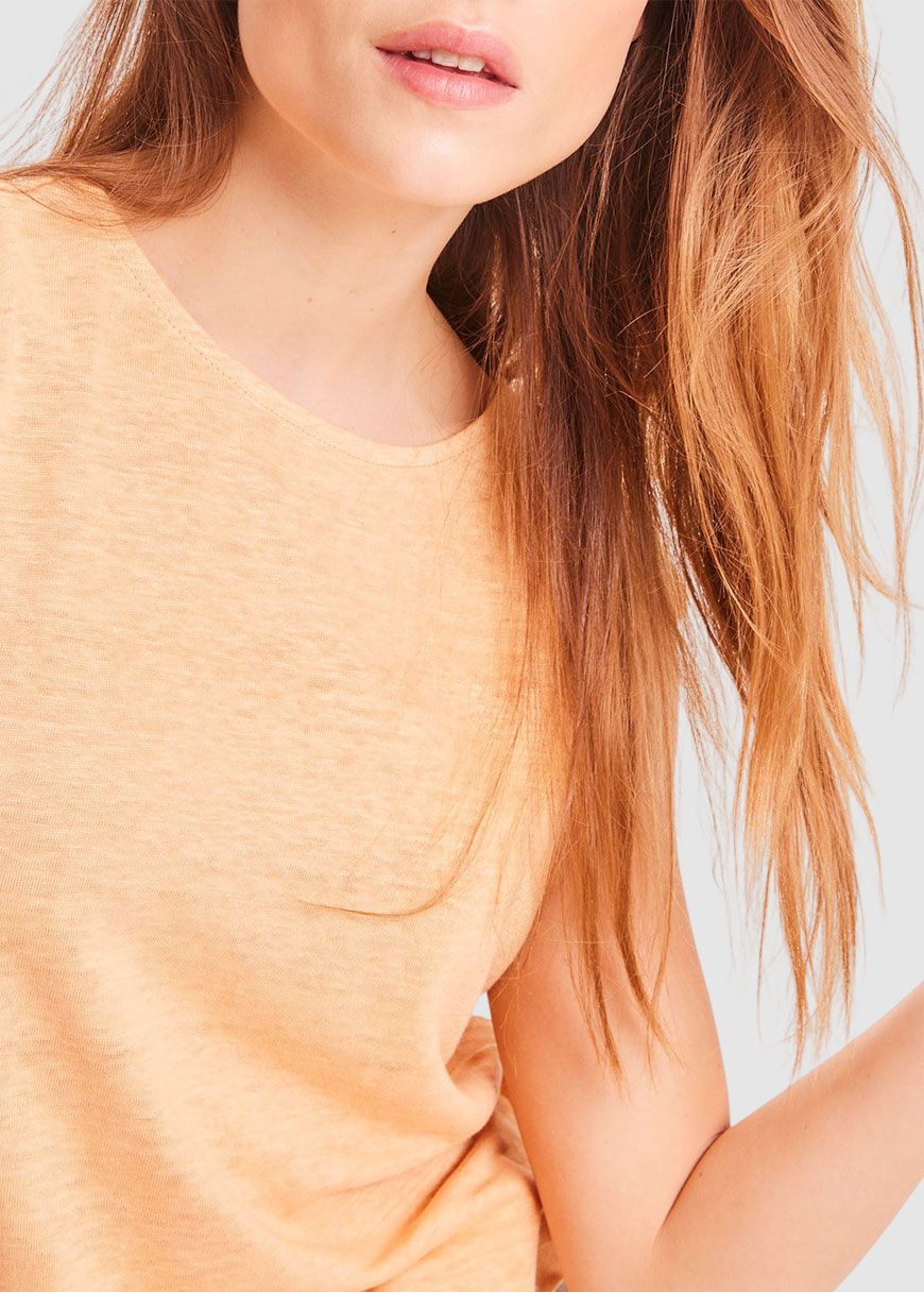 Violet Loose Fold Up Linen Tee Violet Loose Fold Up Linen Tee