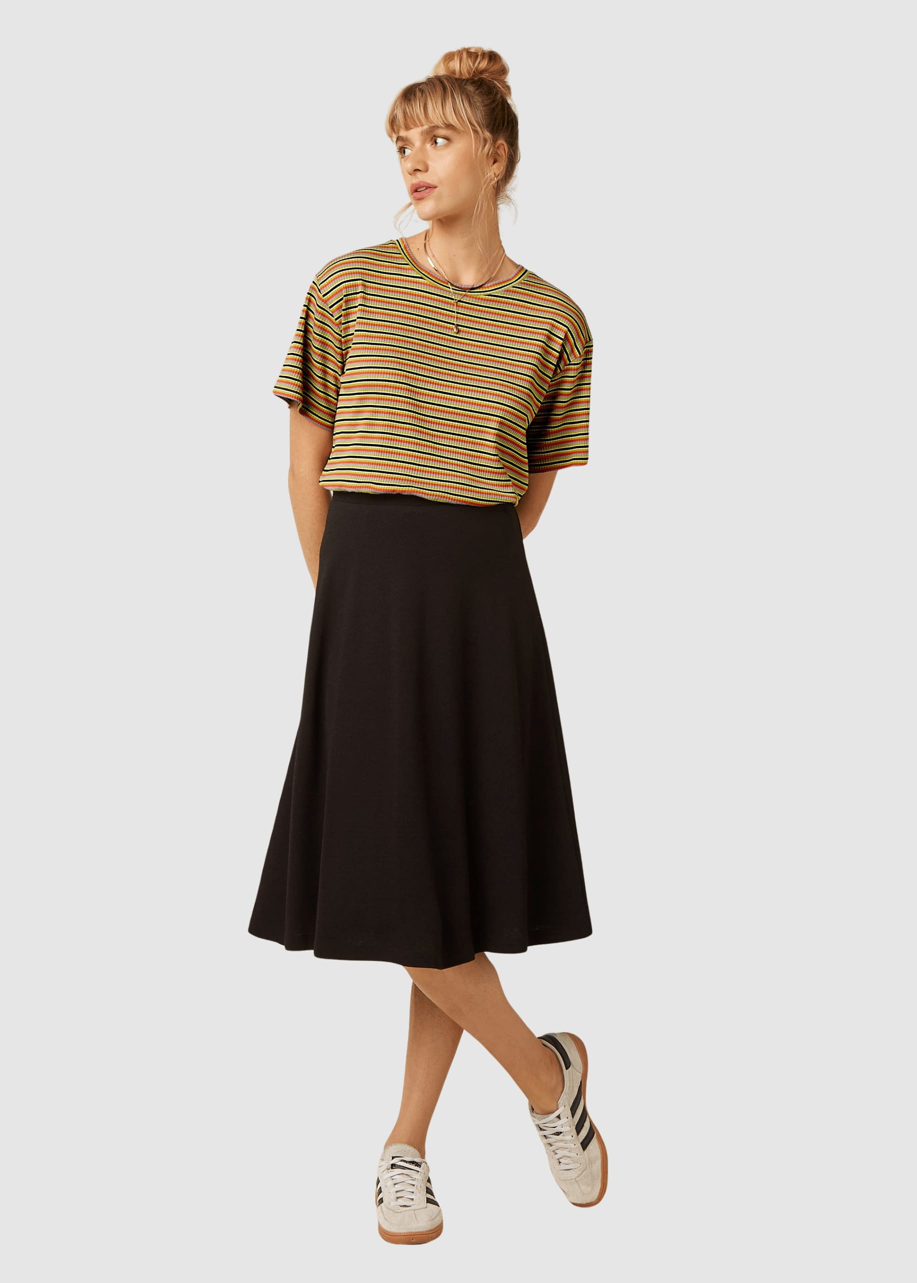 Boxy Tee Mistral Stripe Green Envy