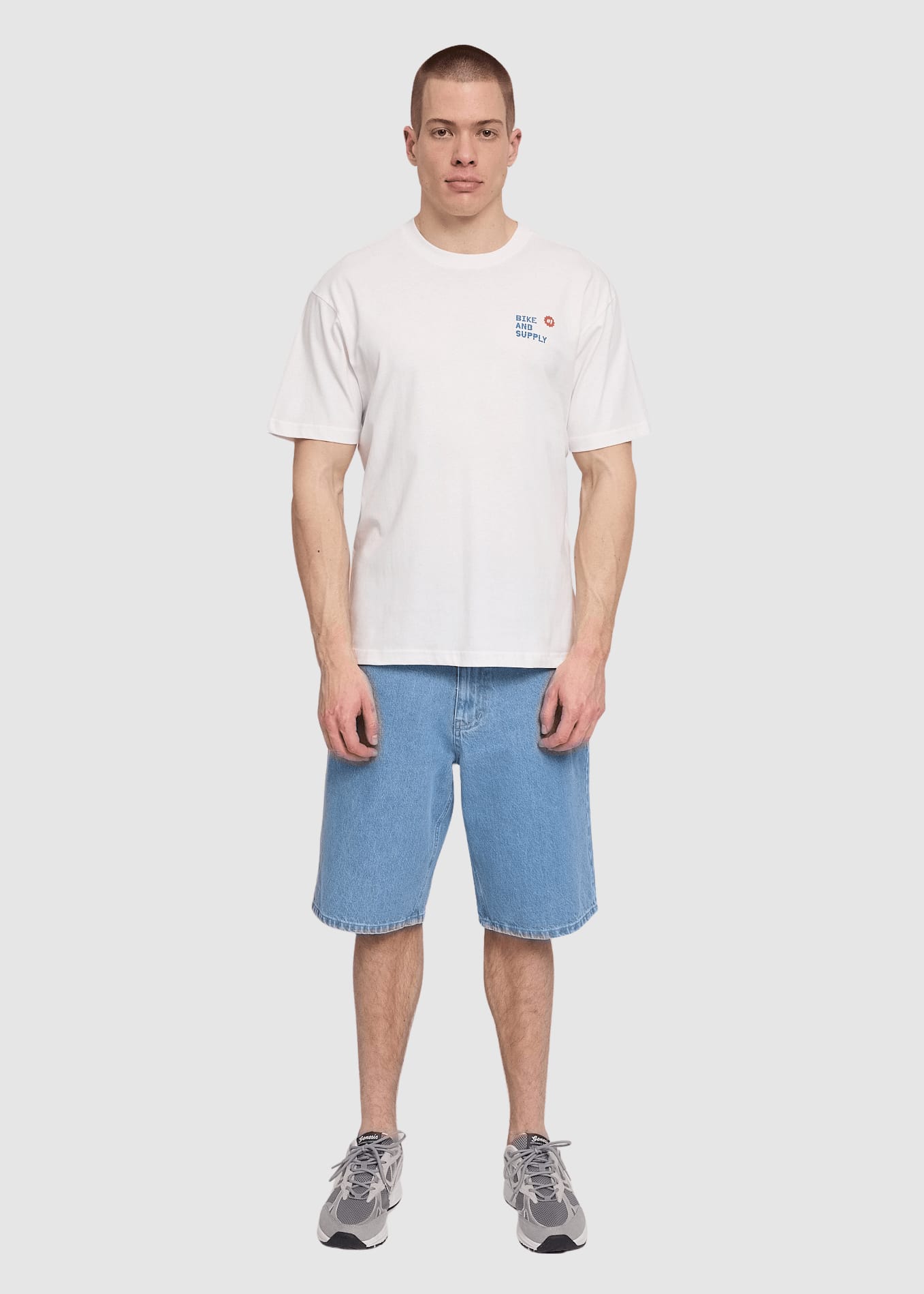 Back Print Theme T-Shirt Offwhite Bike Shop