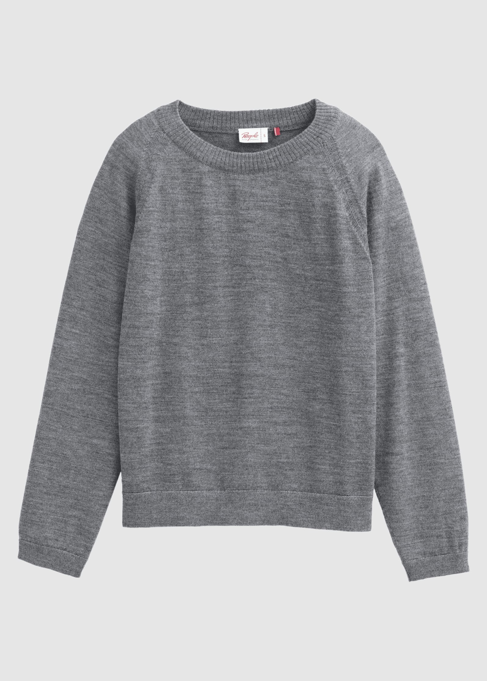 Merino Strick-Pullover Silbergrau Melange