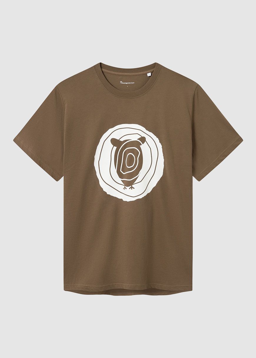 Tee In Single Jersey With Wood Print Tee In Single Jersey With Wood Print