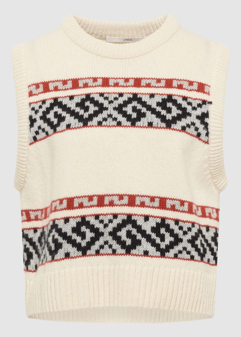 Jacquard Pullunder Off White/ Multicolour