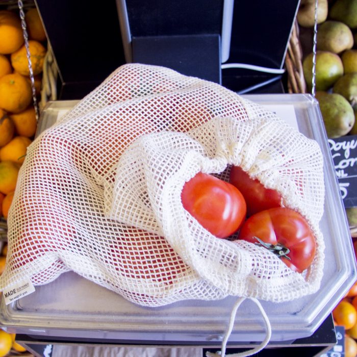 Stoffnetz von Re-Sack als Einkaufshilfe für Obst und Gemüse