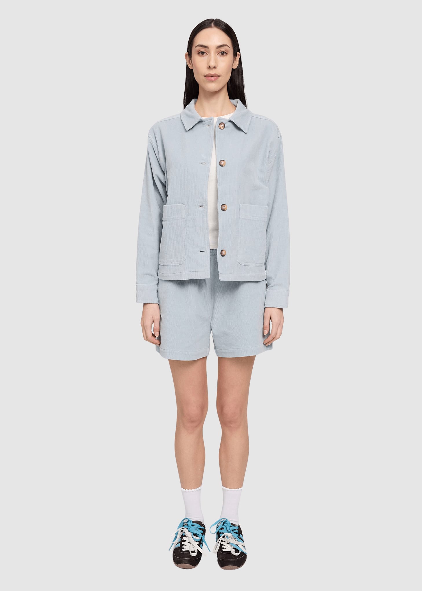 Corduroy Shacket Pearl Blue