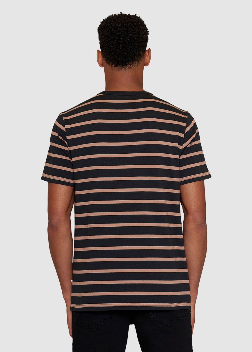 Regular Short Sleeve Cotton Striped O-Neck T-Shirt