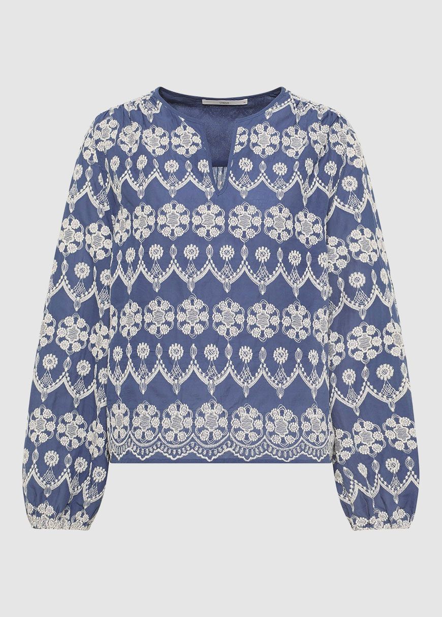 Langarm Bluse mit Kräuseln