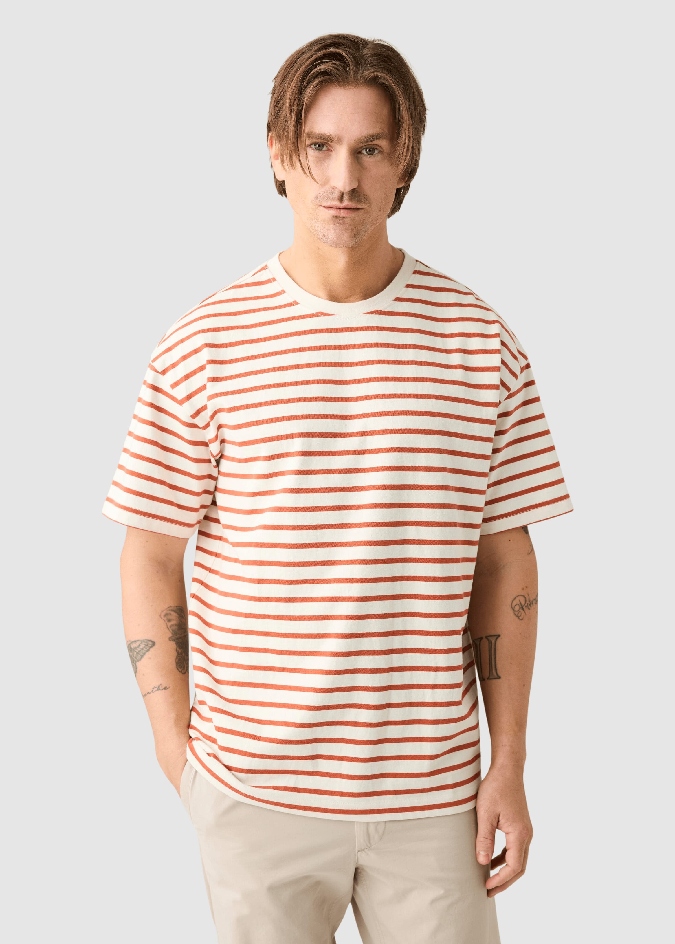 Loose Striped T-Shirt Red Stripe