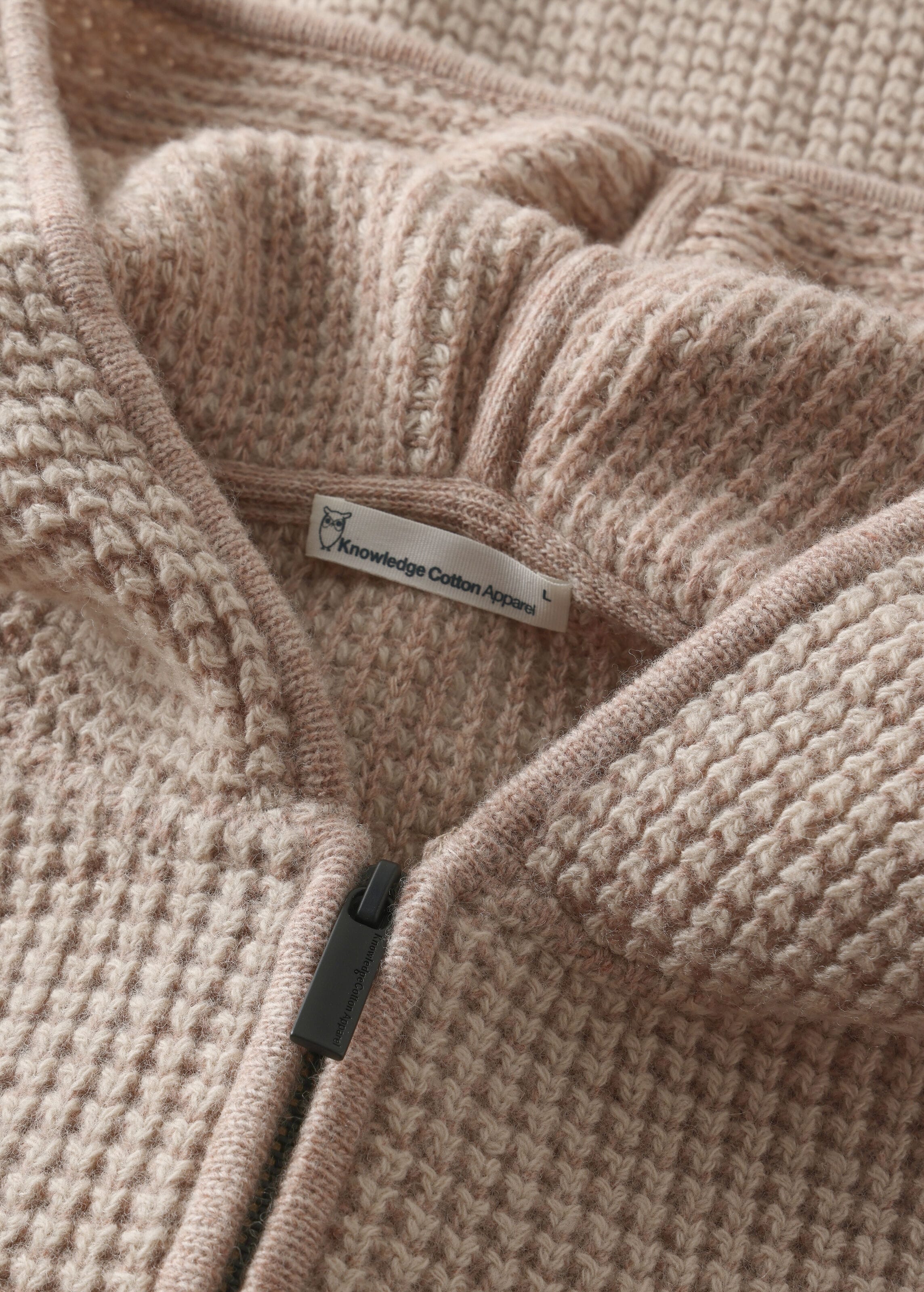knowledge-cotton-apparel-lambswool-zip-hoodie-kelp-melange-5.jpeg Lambswool Zip Hoodie Kelp Melange