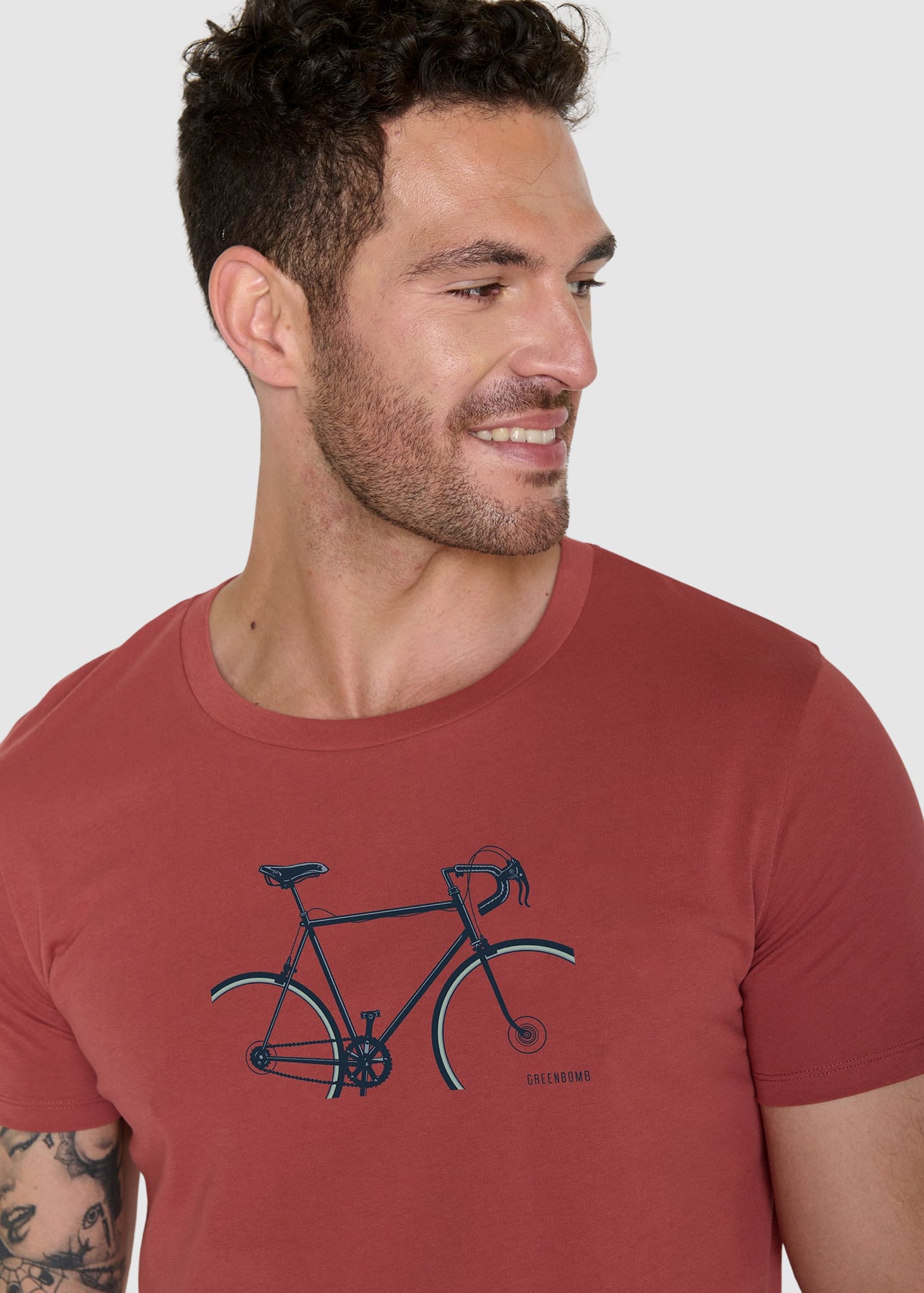 Bike Crop Guide T-Shirt Sunset Red