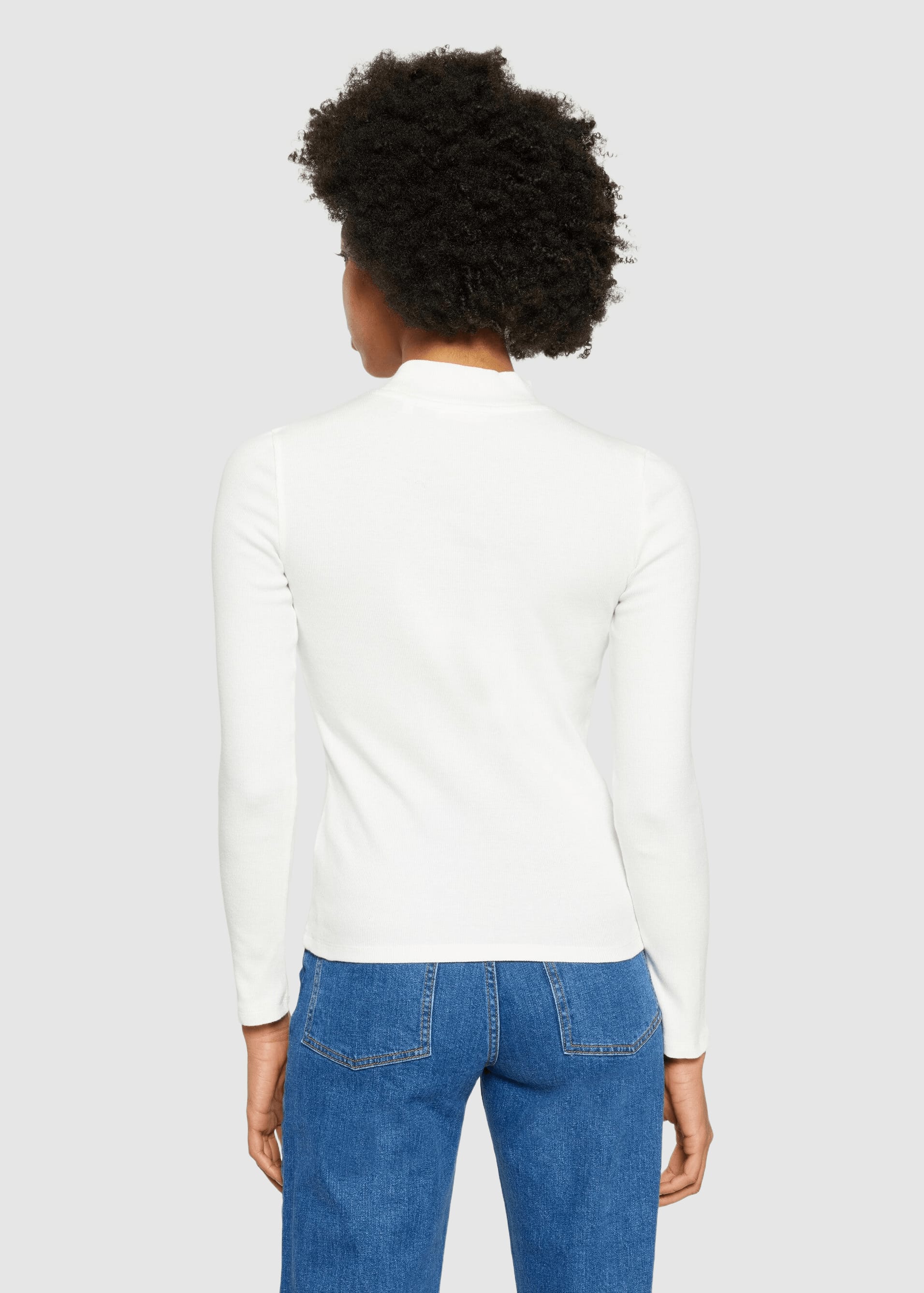 knowledge-cotton-apparel-rib-mock-neck-star-white-2.jpeg Rib Mock Neck Star White