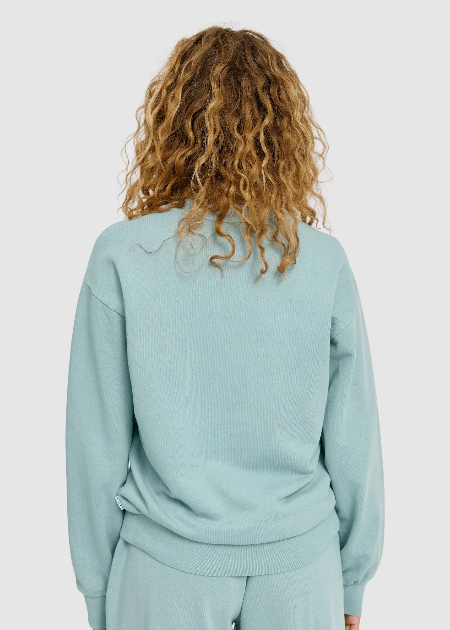 Genderless Natural Dye Sweatshirt Natural Dye Turquoise
