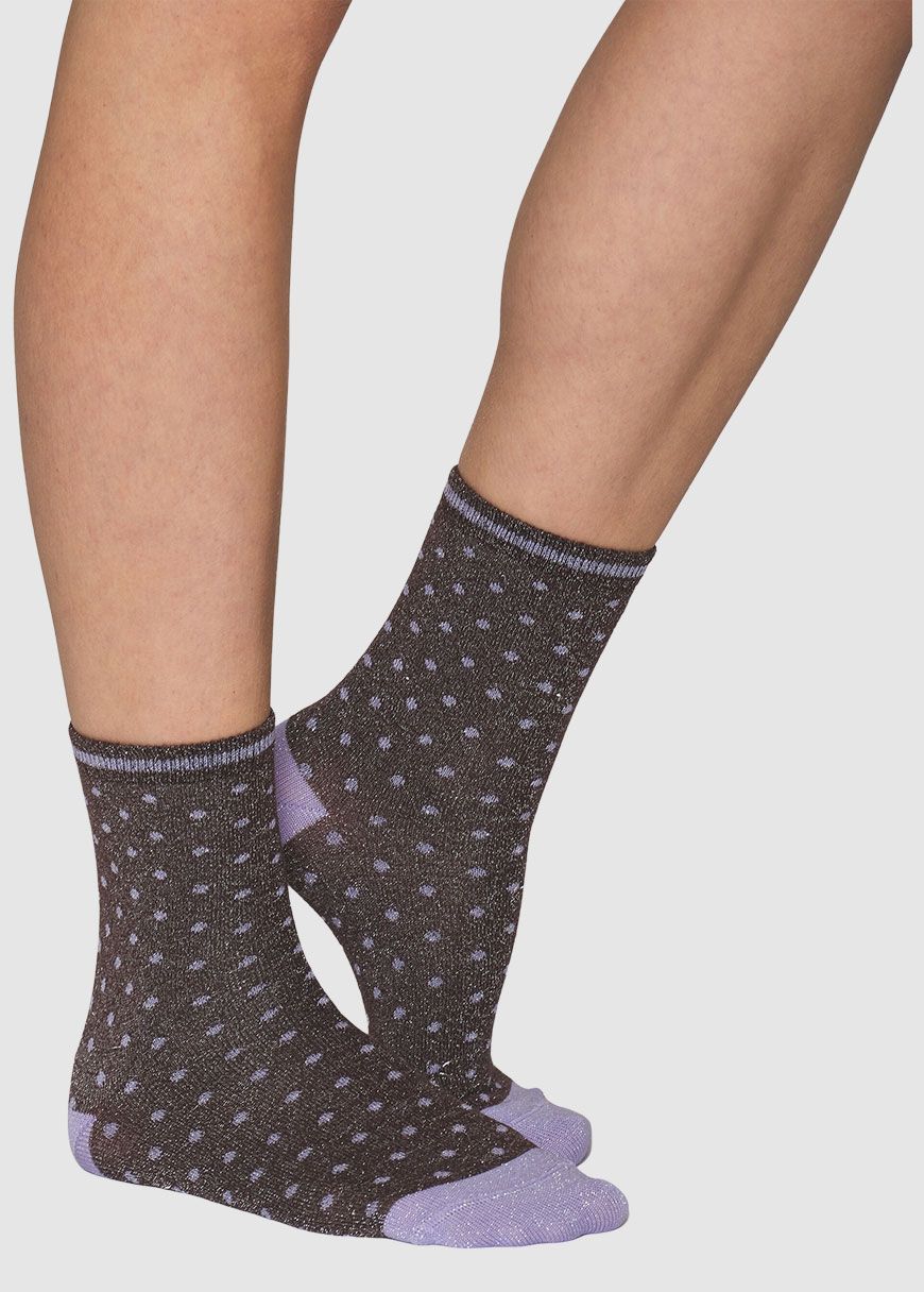 2 Pack Pack Lurex Glitter Dot Socks