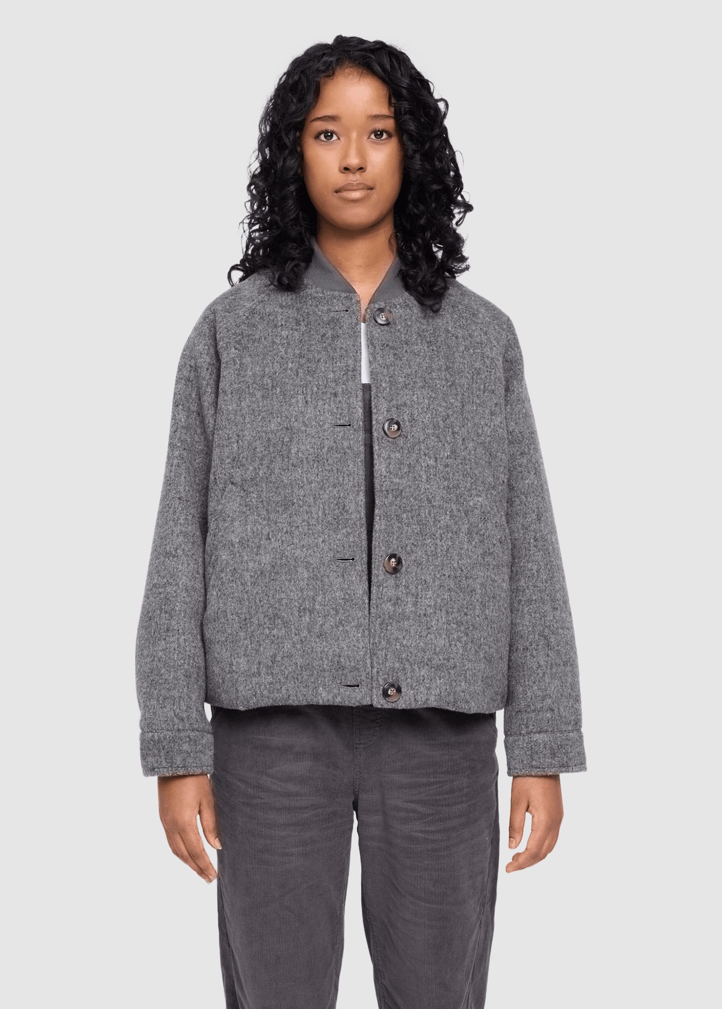 Vegan Wool Bomber Anthracite Melange