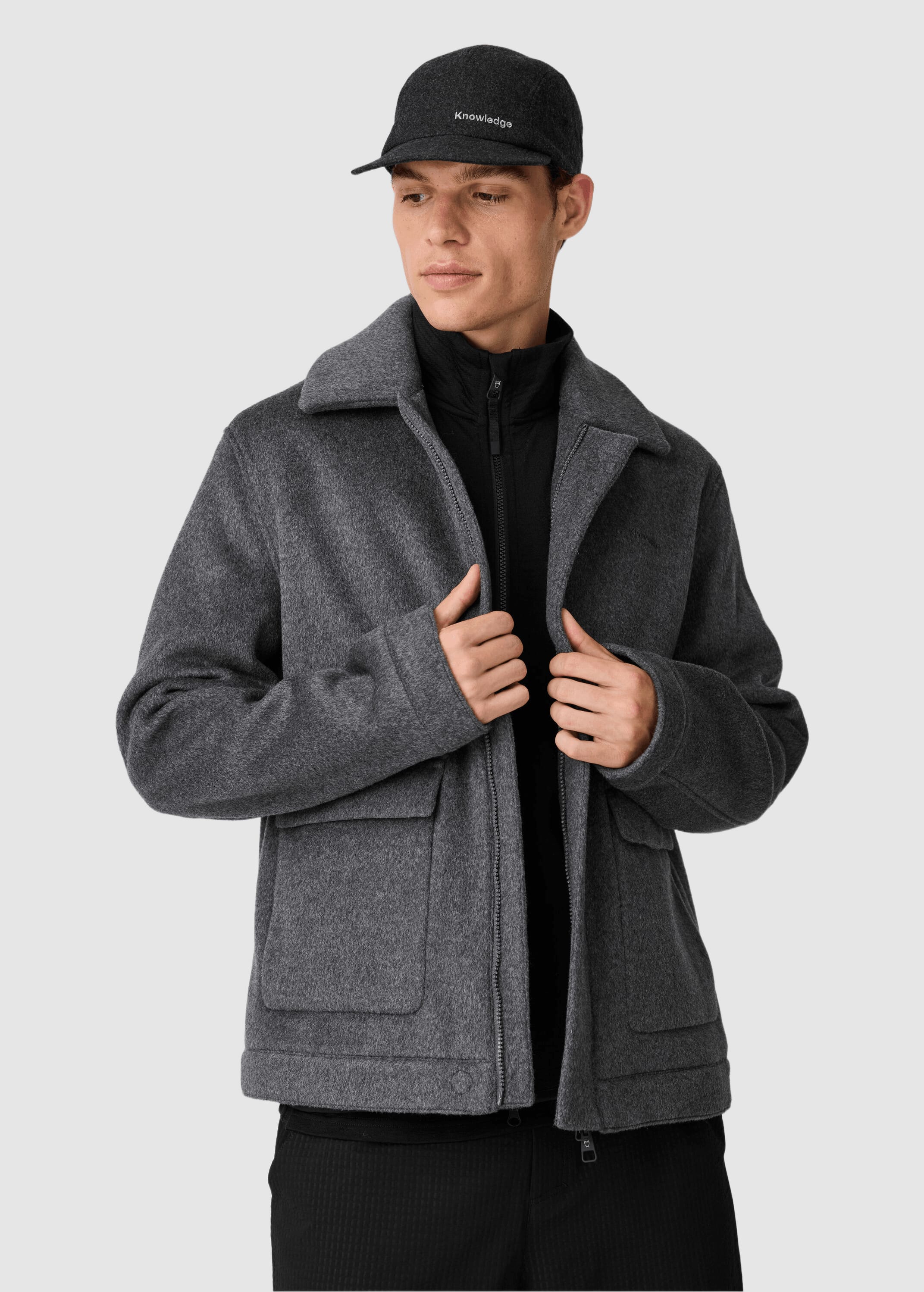 knowledge-cotton-apparel-wool-jacket-dark-grey-melange-13.jpeg Wool Jacket Dark Grey Melange