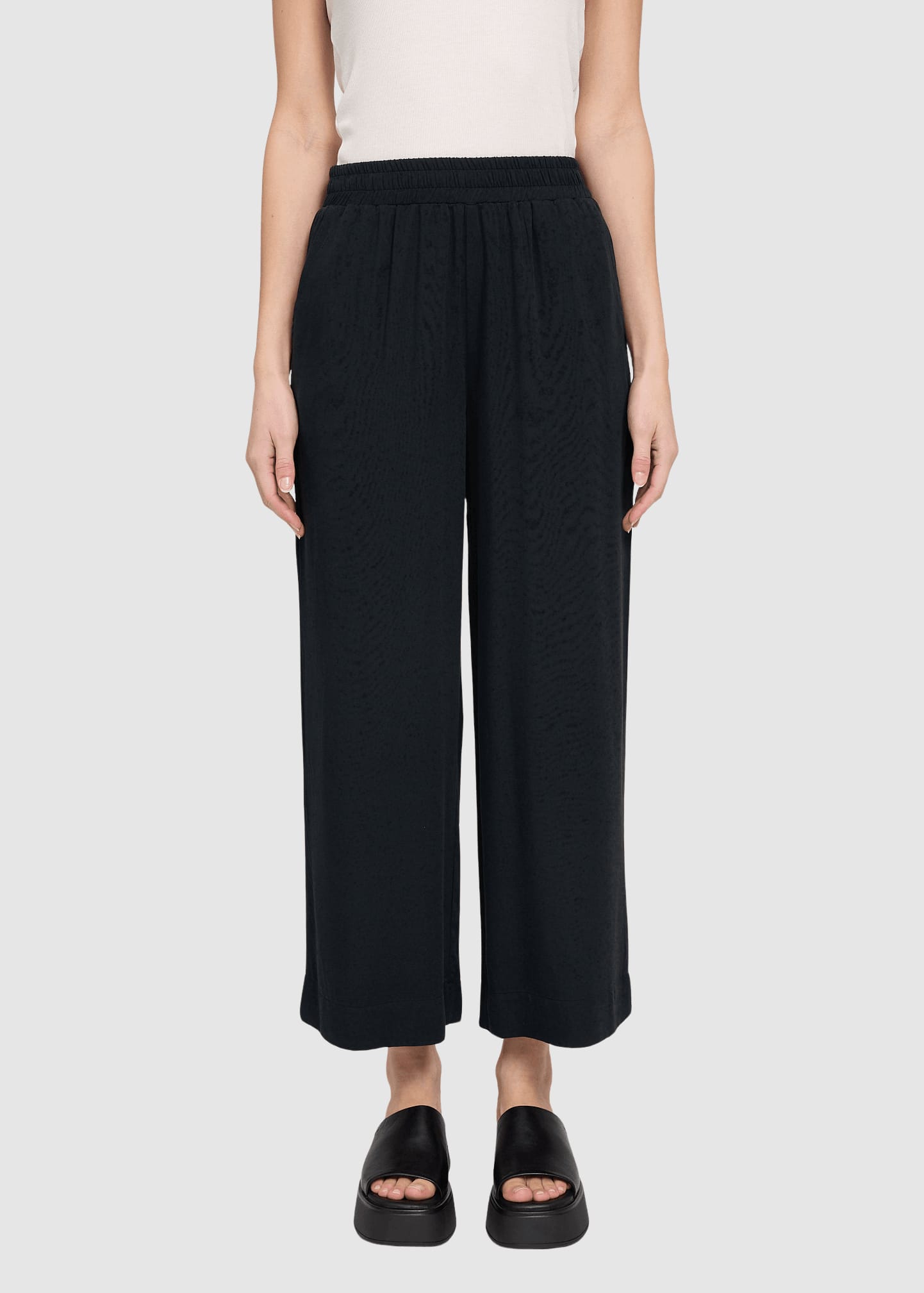 Wide Leg Viscose Pants Black Wide Leg Viscose Pants Black
