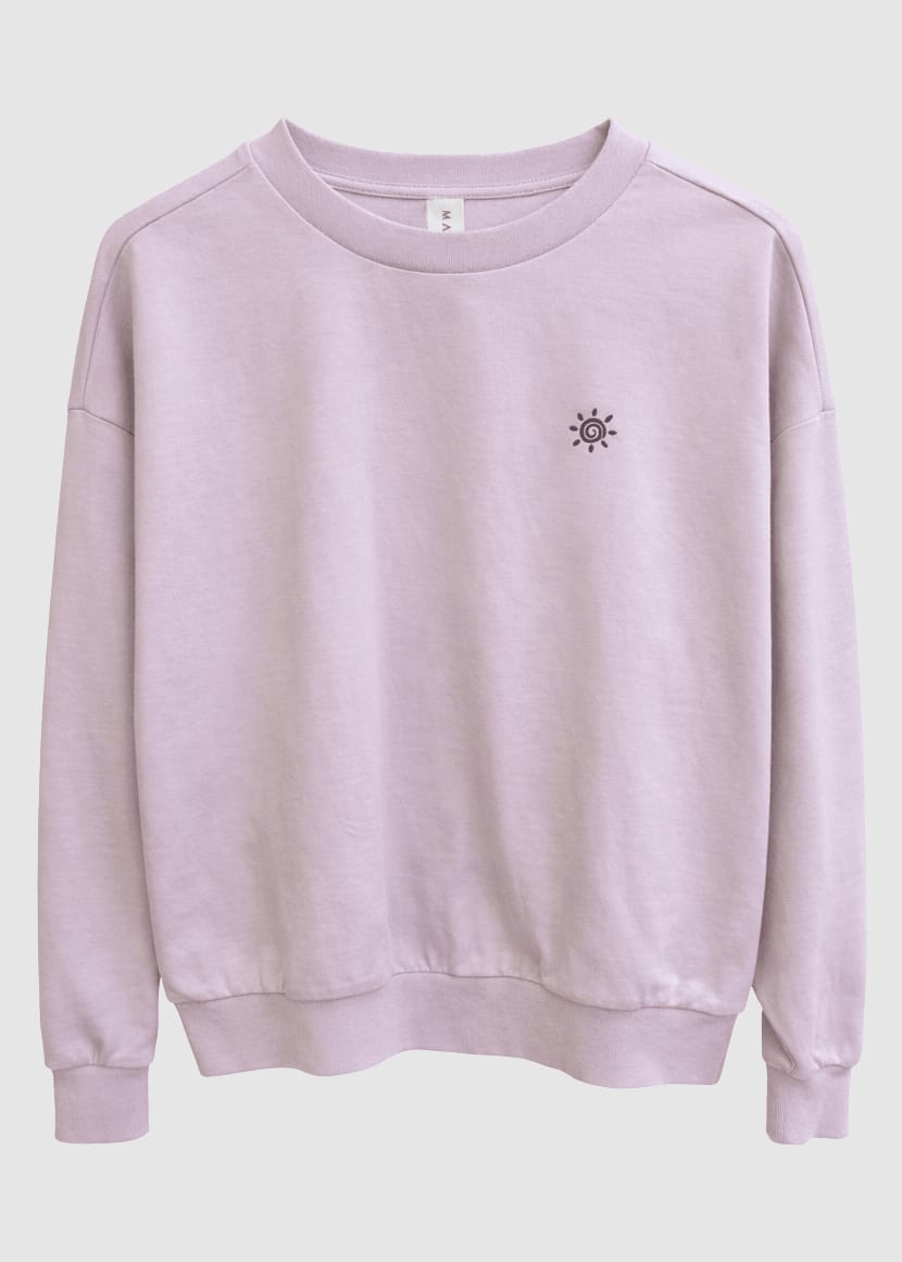 Back Print Sweatshirt Pastel Lilac/palm