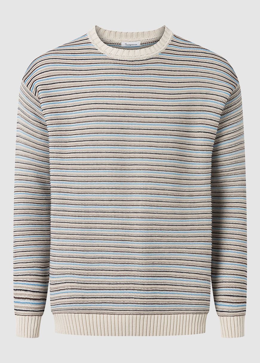 Cotton Striped Knitted Crew Neck