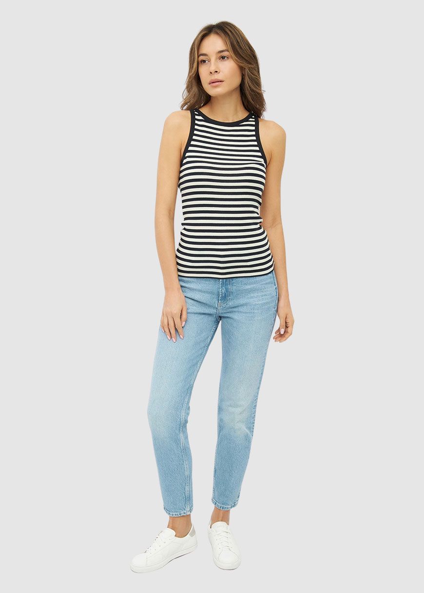 Striped Racer Rib Top Striped Racer Rib Top
