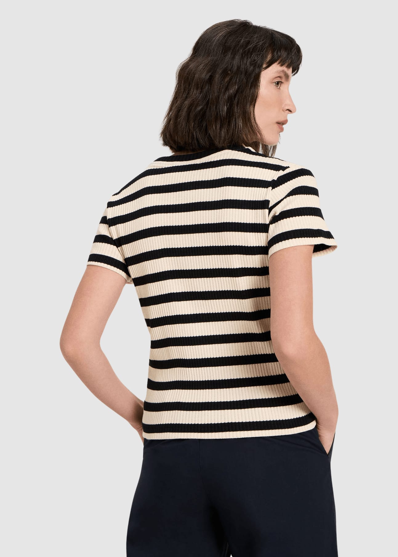 Shirt Mit Streifen Black Creme