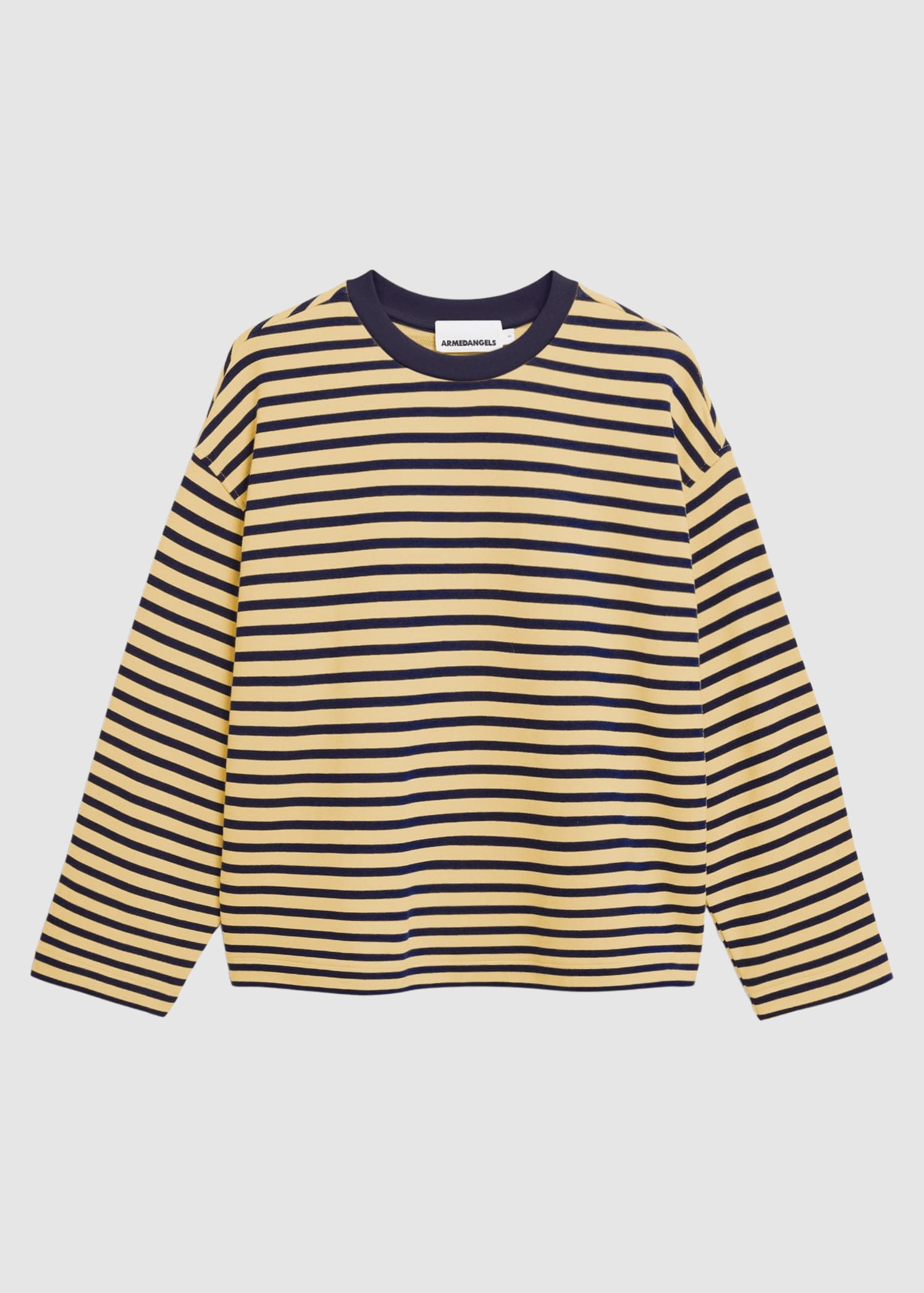 Frankaa Maarlen Stripe Sweat Golden Hay Tinted Navy