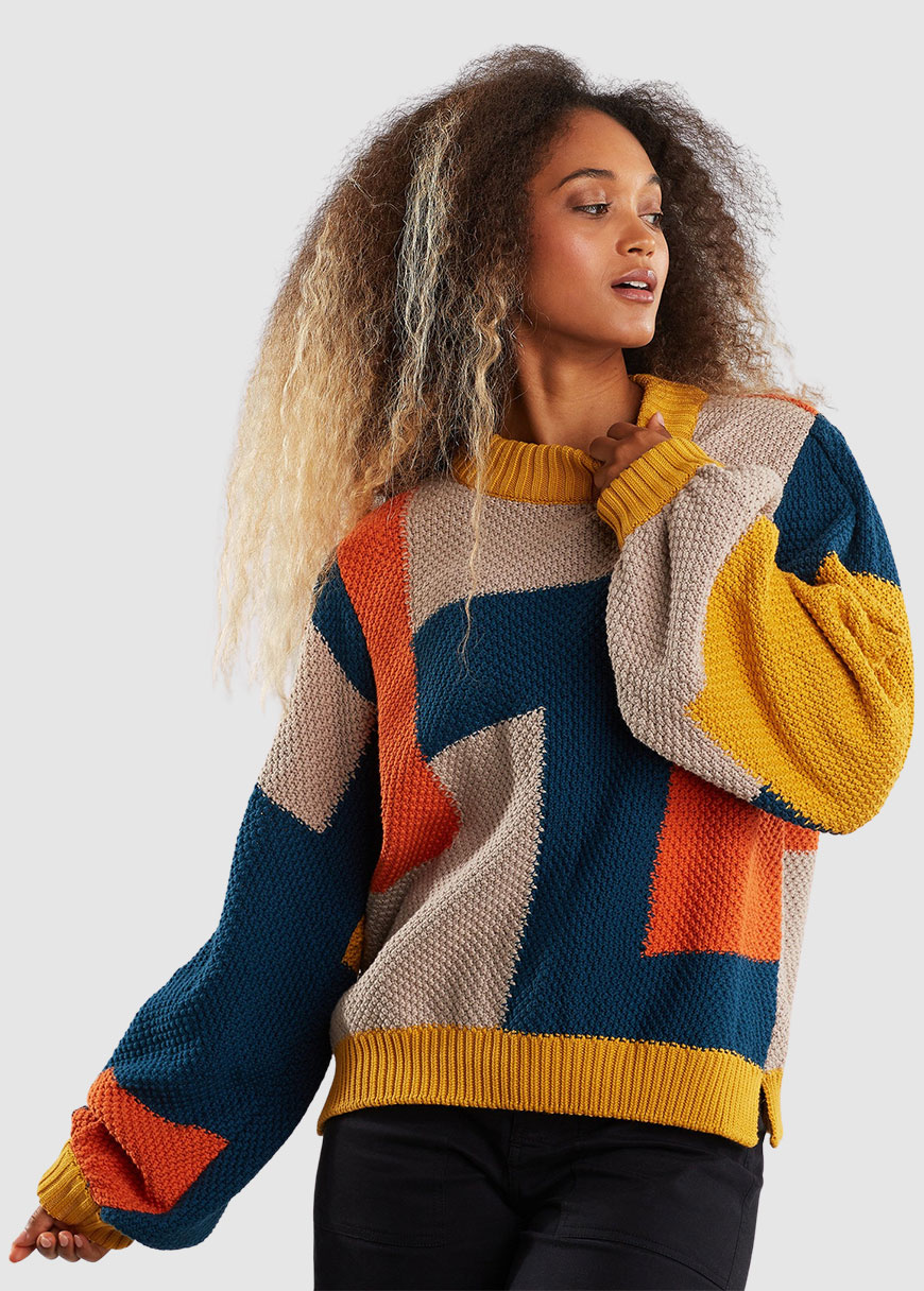 Sweater Knitted Rutbo Blocks Sweater Knitted Rutbo Blocks