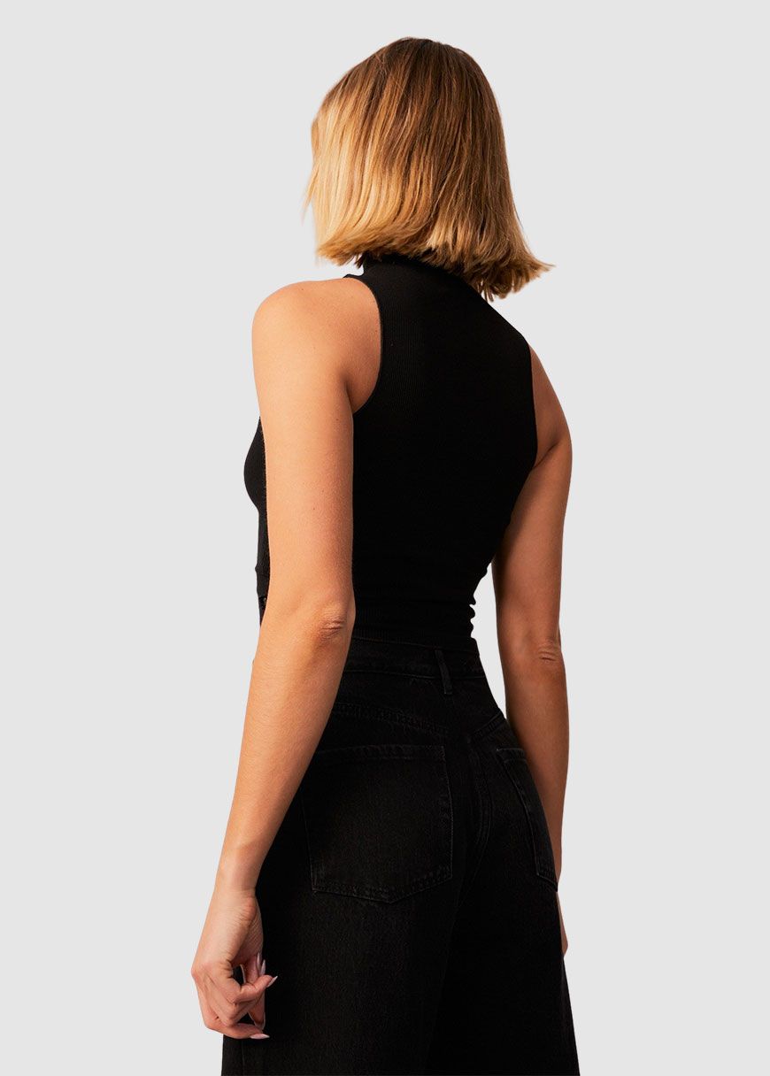 Iconic Hemp Ribbed High Neck Tank