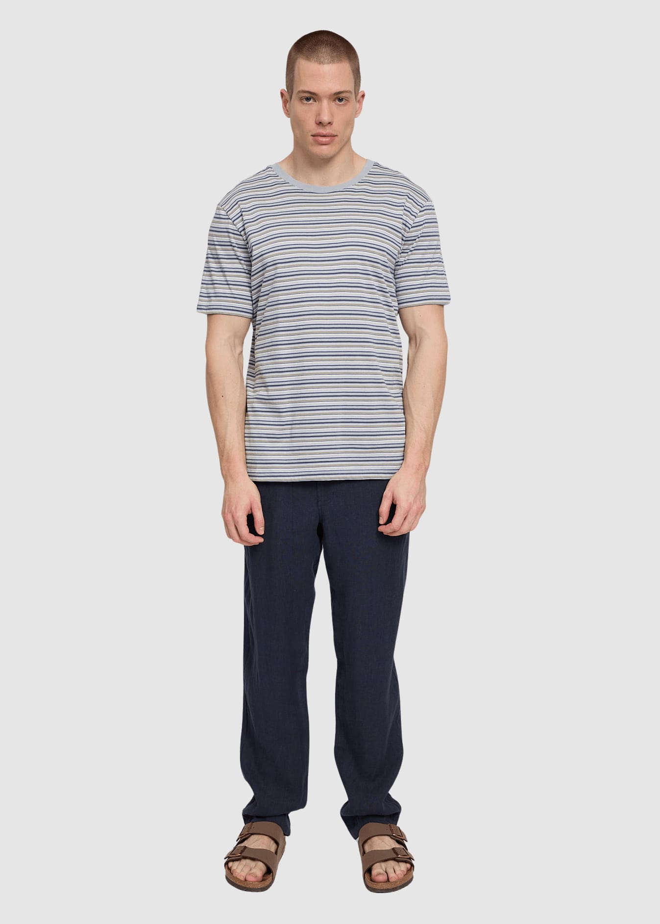 Retro Striped T-Shirt Ice Blue Multicolor Retro Striped T-Shirt Ice Blue Multicolor