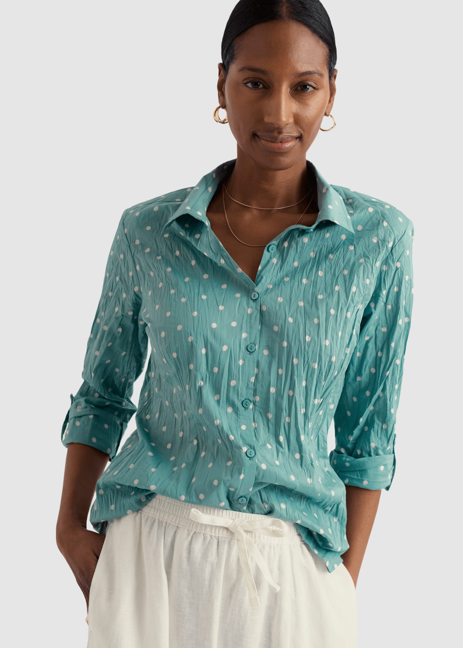 Larissa Shirt Little Sponge Spot Sardine